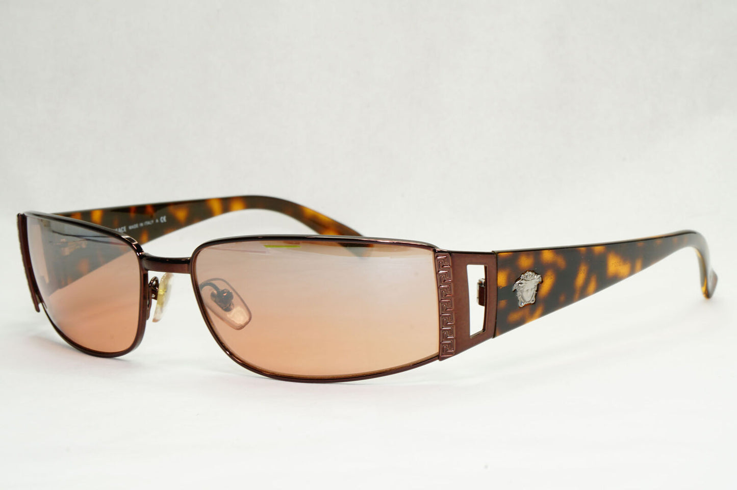 Versace Sunglasses 2004 Vintage Brown Mirror Rectangle MOD 2021 1006/6U 210124