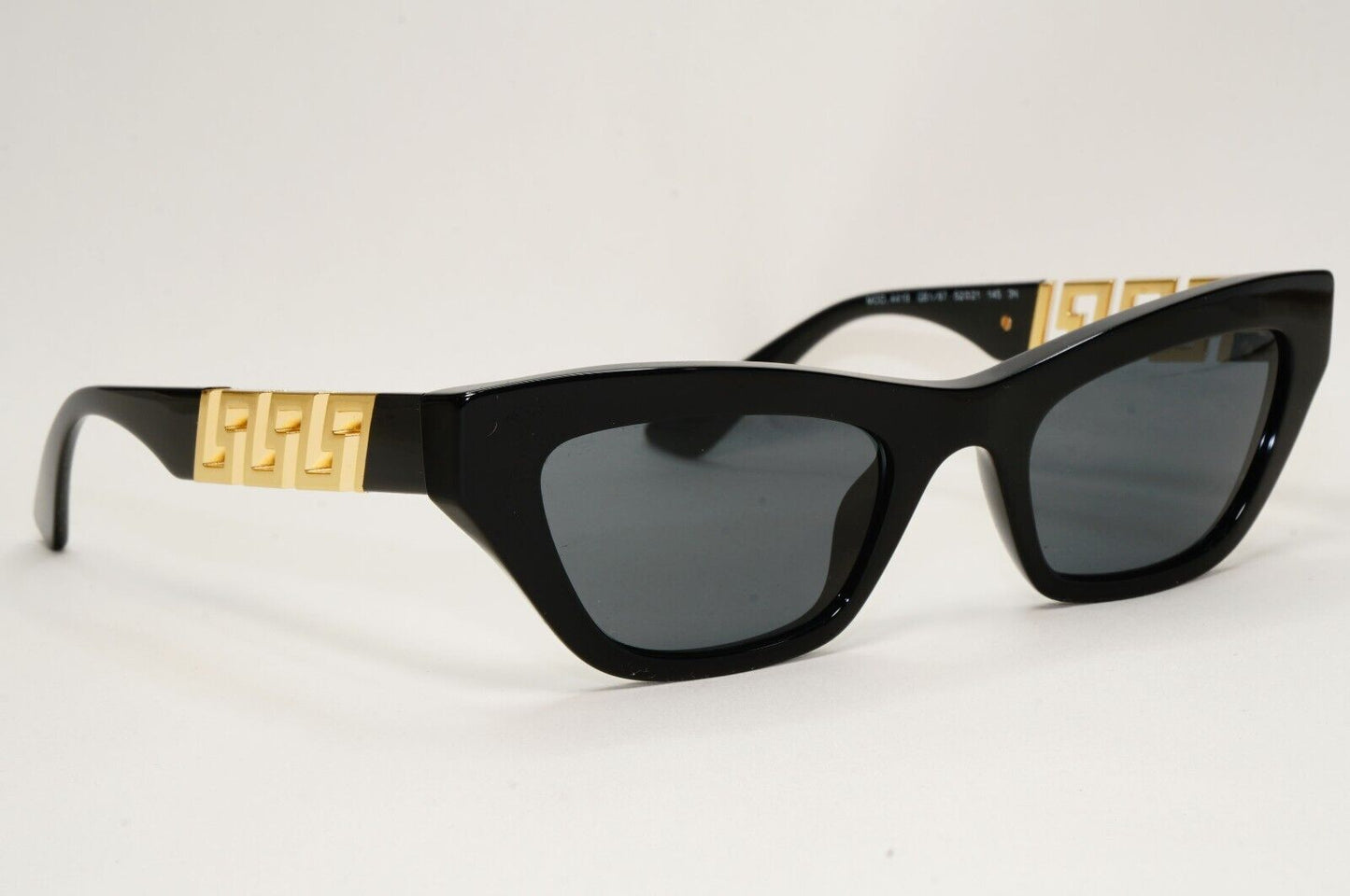 Versace Sunglasses Black Gold Greca Meander Rectangle MOD VE 4419 GB1/87 52mm