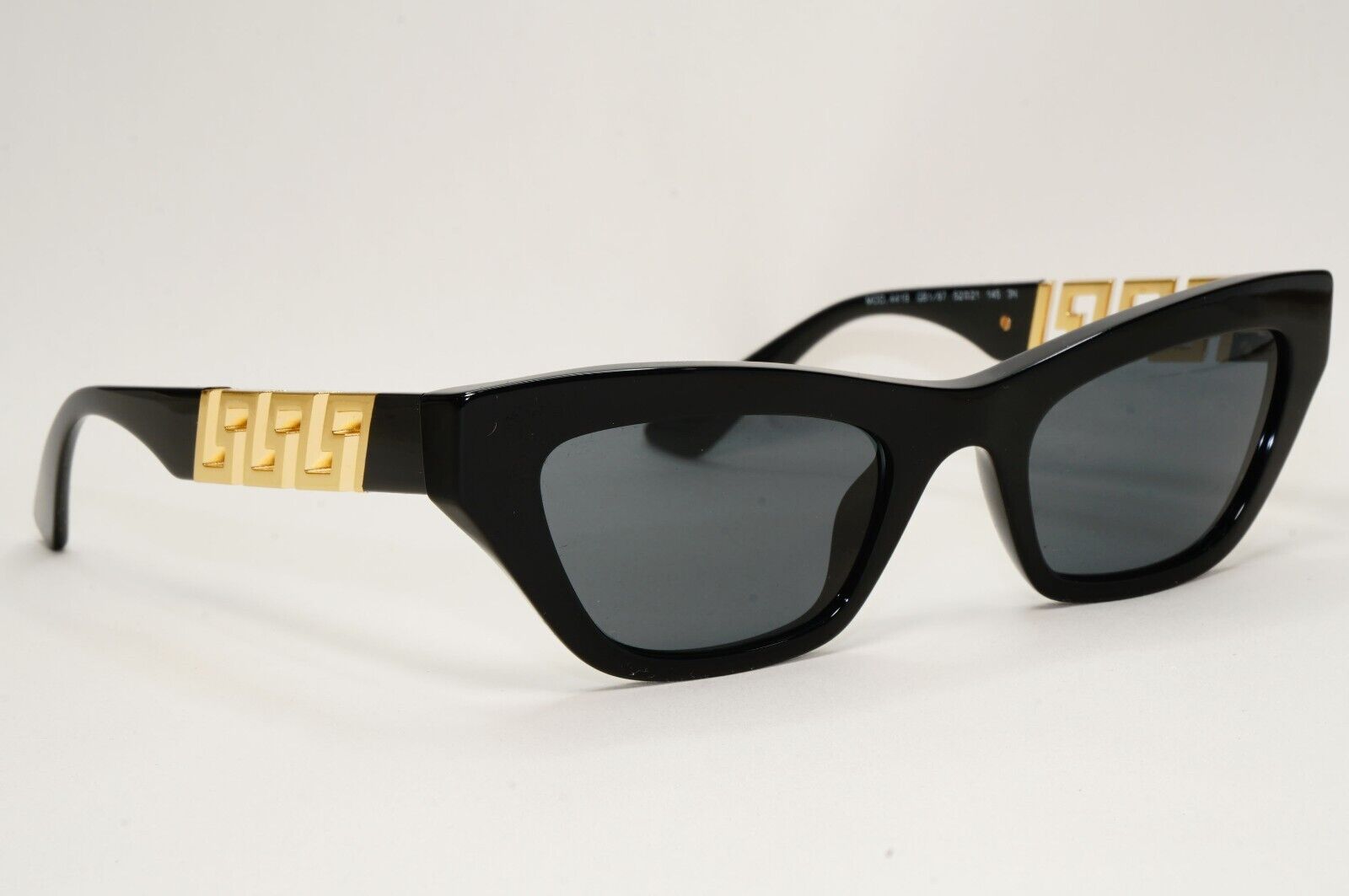 Versace Sunglasses Black Gold Greca Meander Rectangle MOD VE 4419 GB1/87 52mm
