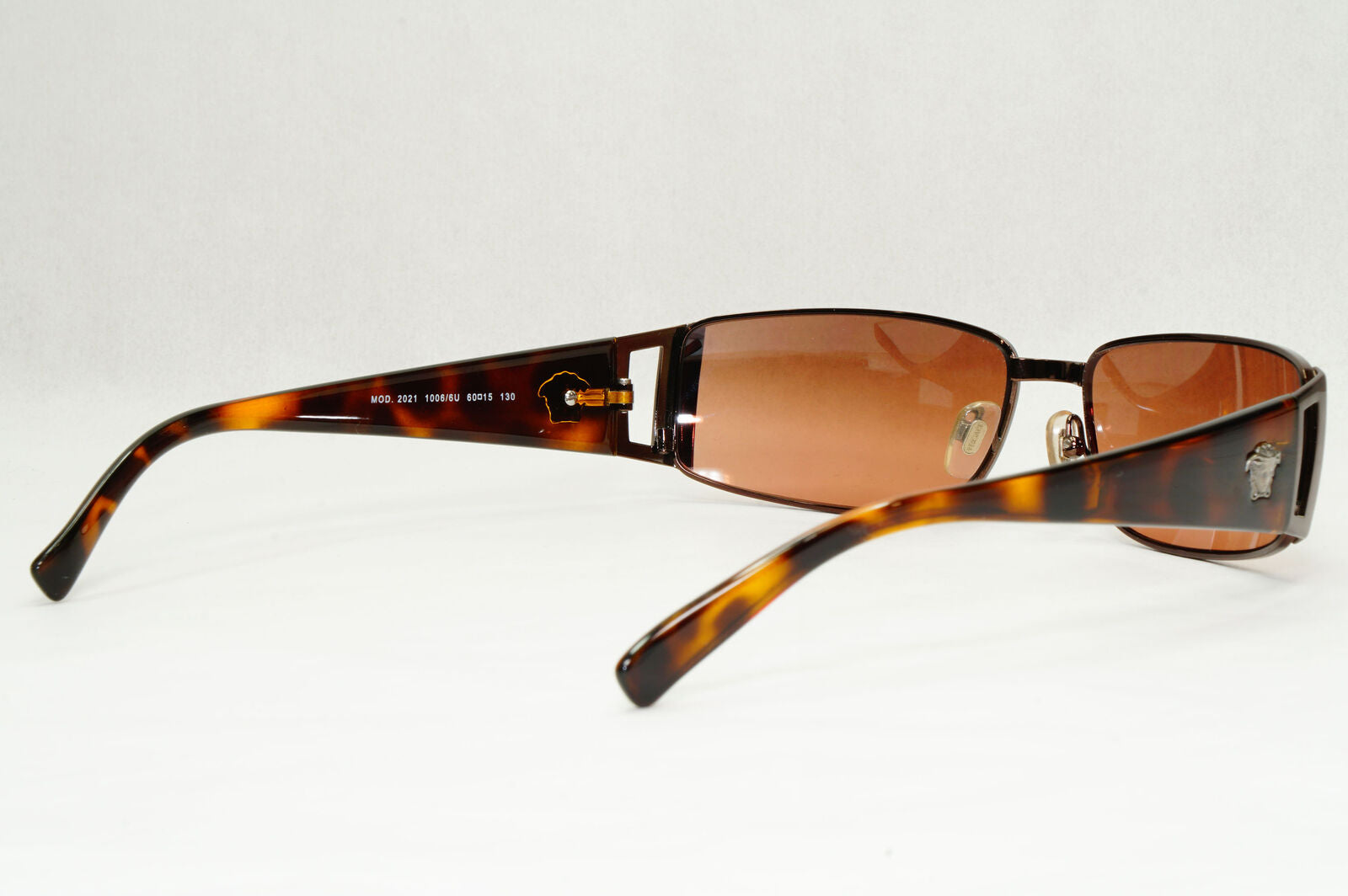 Versace Sunglasses 2003 Vintage Rectangle Brown Mirror MOD 2021 1006/6U 151223