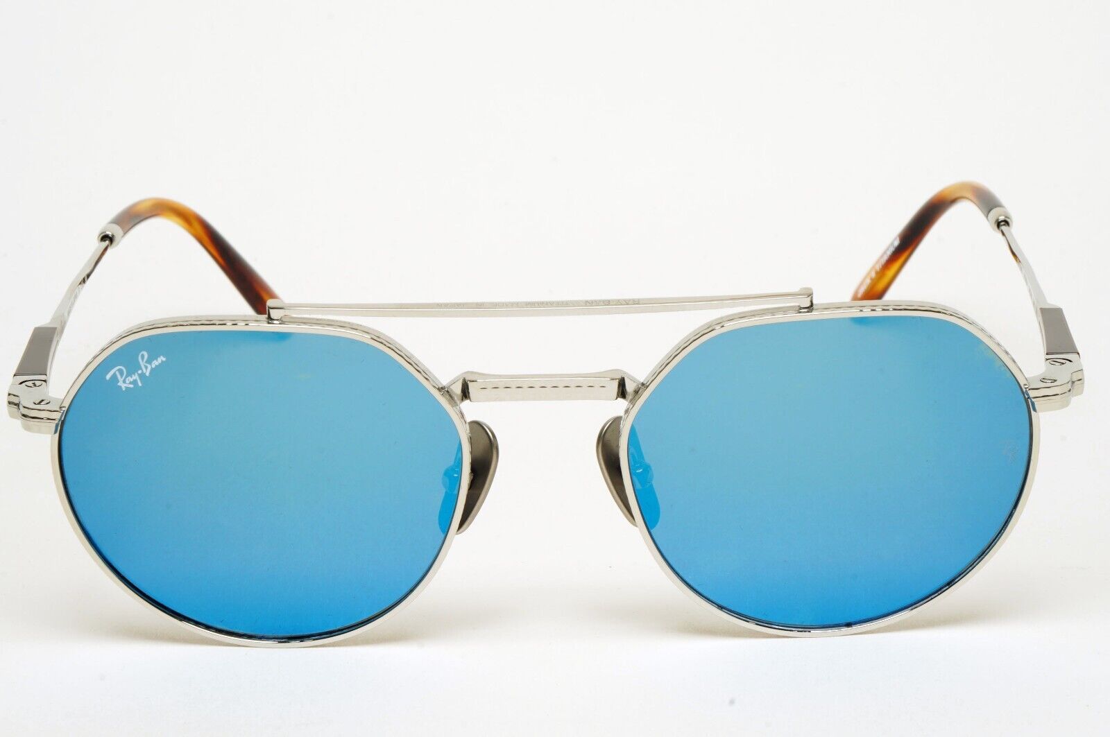 Ray-Ban Sunglasses Jack II Titanium Mirror Blue Silver Grey RB 8265 3139/O4 53mm