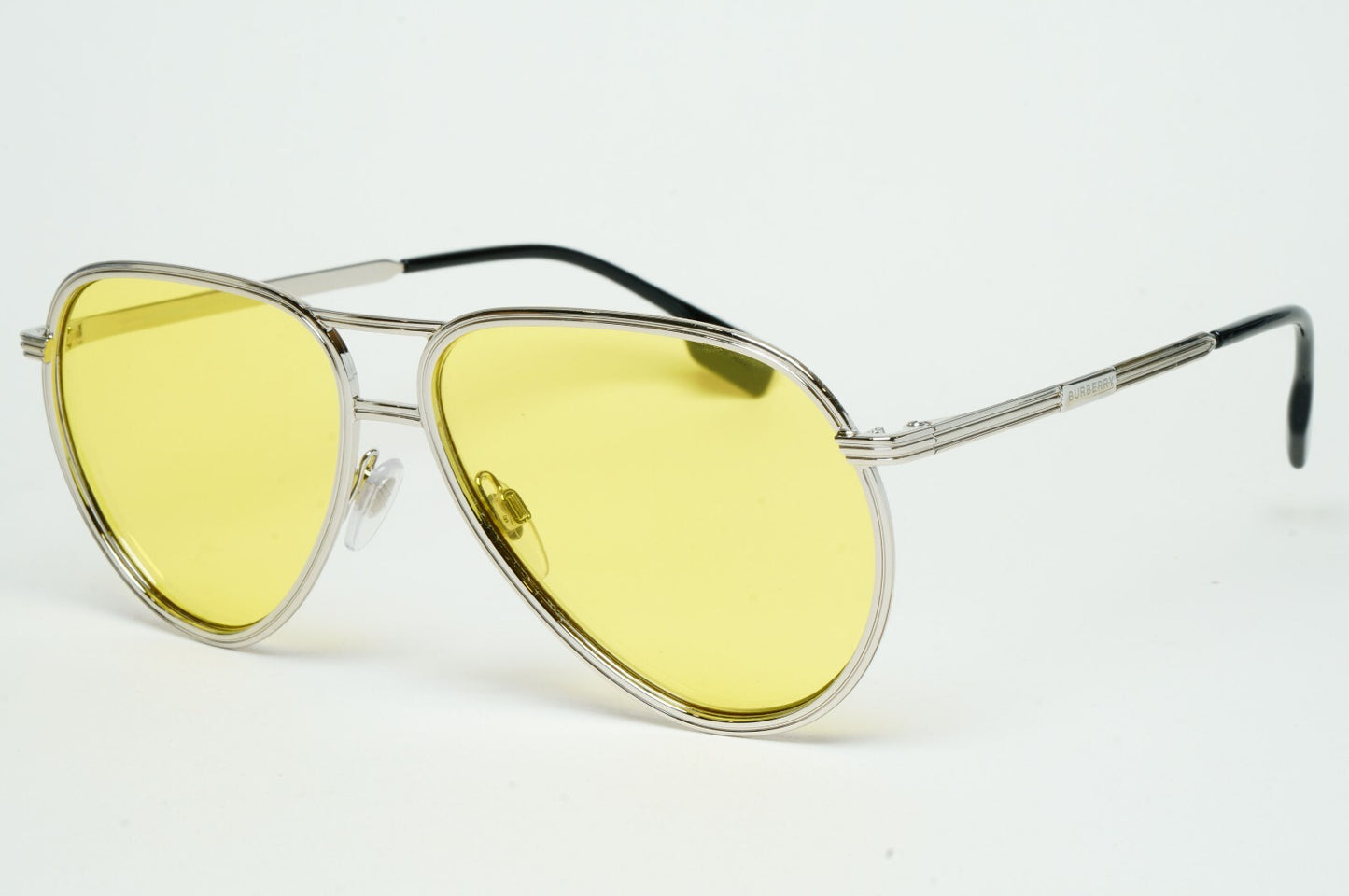 Burberry Sunglasses Scott Silver Yellow Metal Pilot BE 3135 1005/85 59mm A