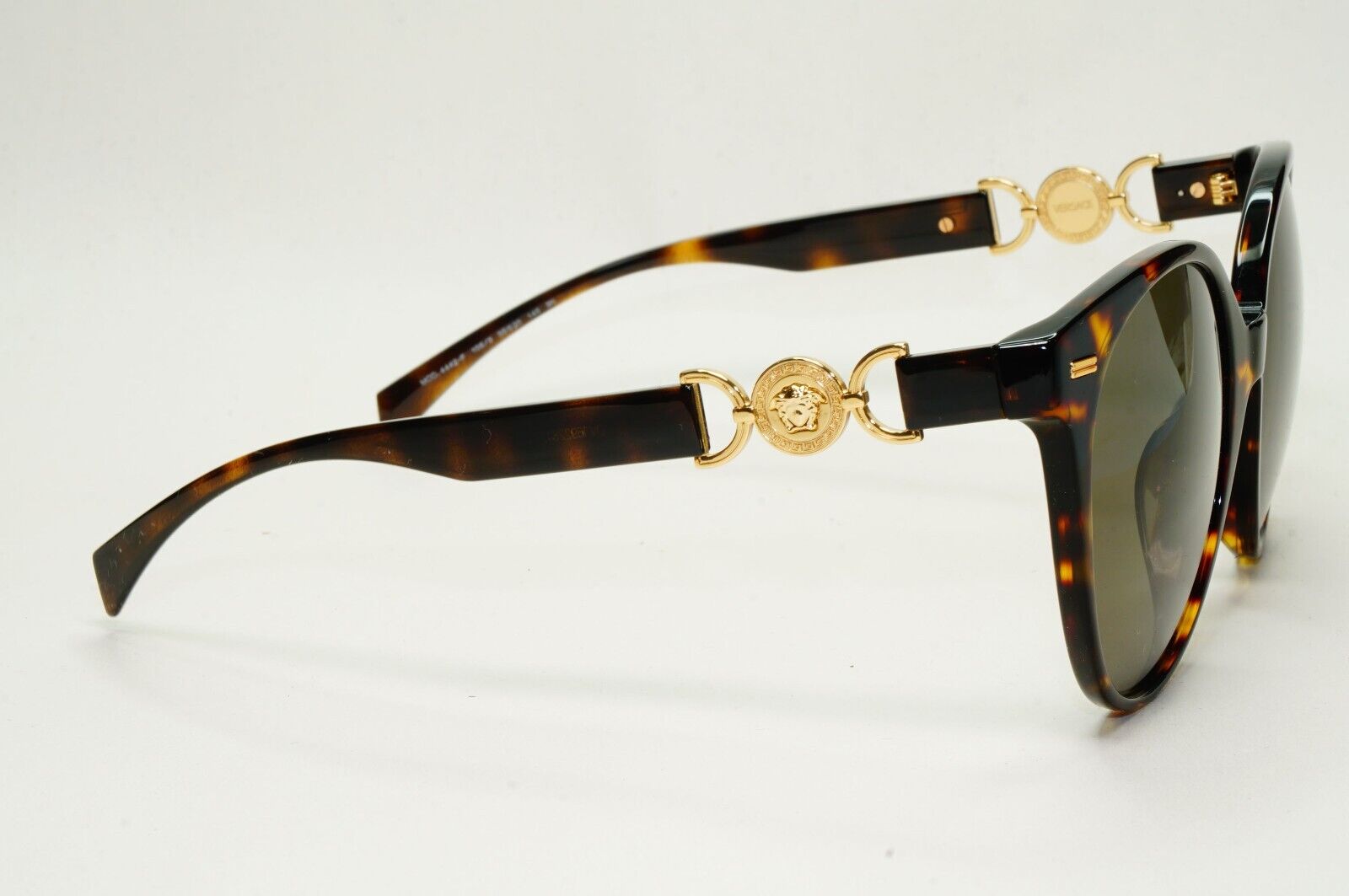 Versace Sunglasses Brown Havana Gold Round Lens Oversized MOD VE 4442-F 108/3