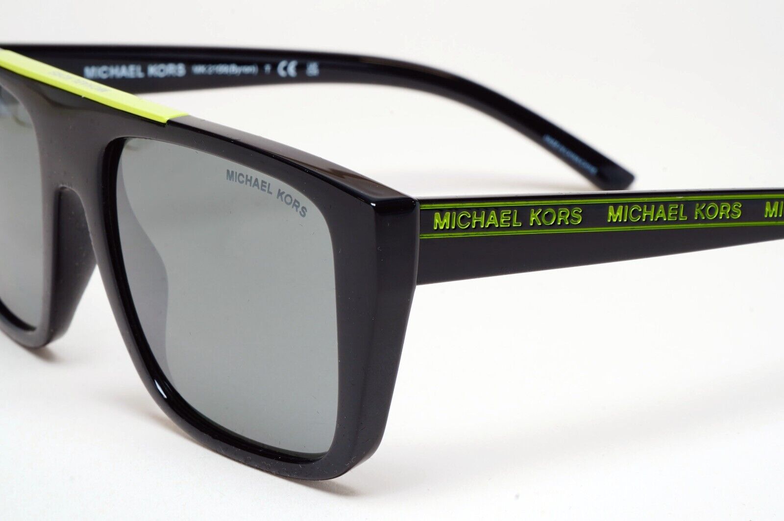 Michael Kors Sunglasses Black Square Grey Gunmetal Mirror MK 2159 Byron 3705/6G