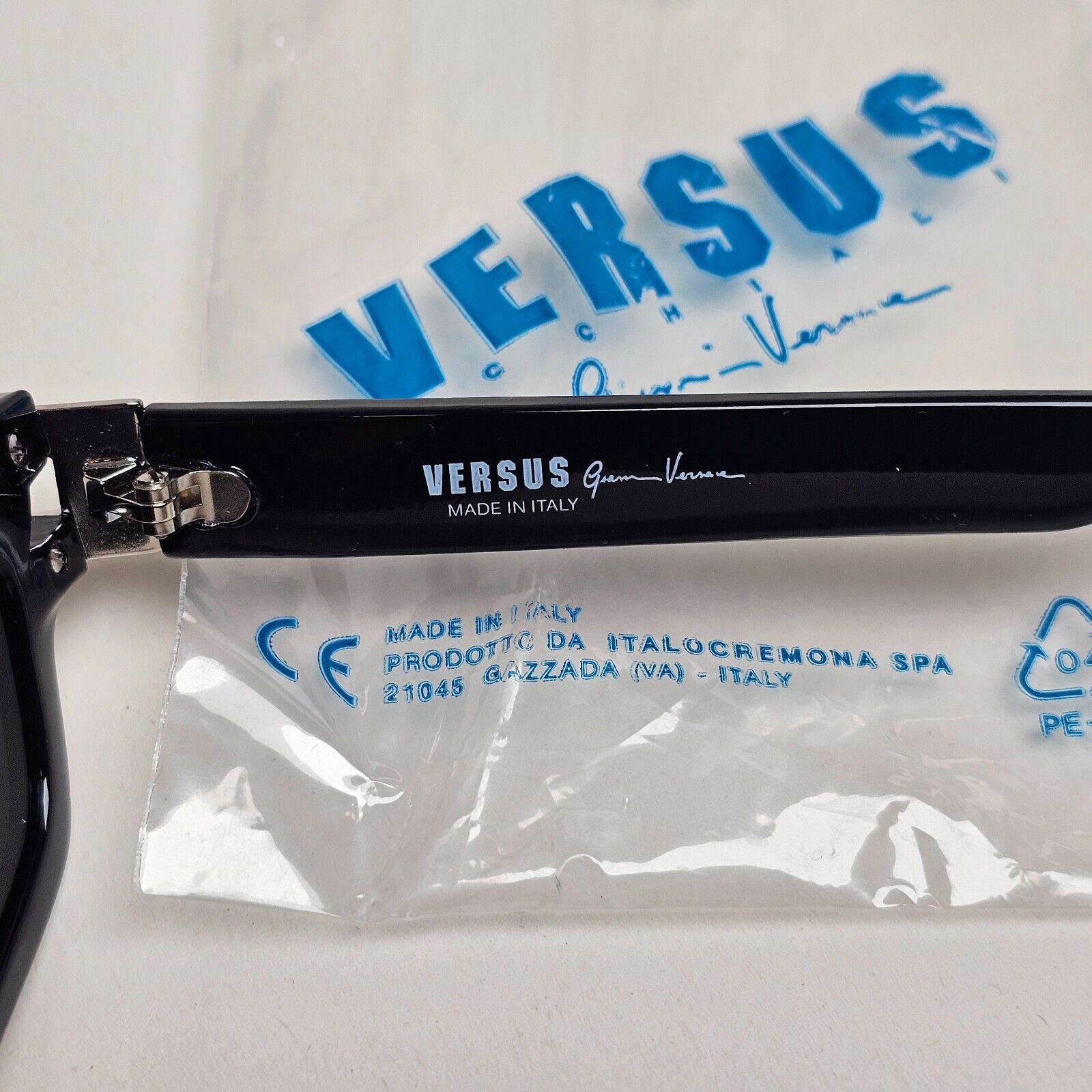 Versus Sunglasses 1996 by Gianni Versace Vintage Black Silver MOD E29 COL 852
