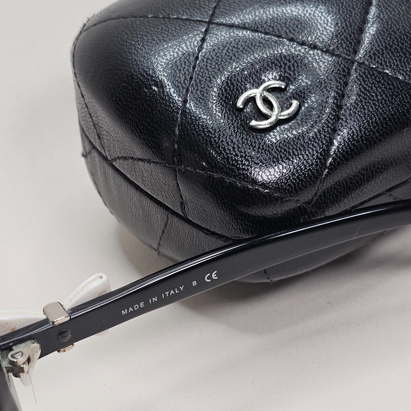 Chanel Sunglasses Bow White Black Square Year 2010 5170 c.501/3C 50mm 230924