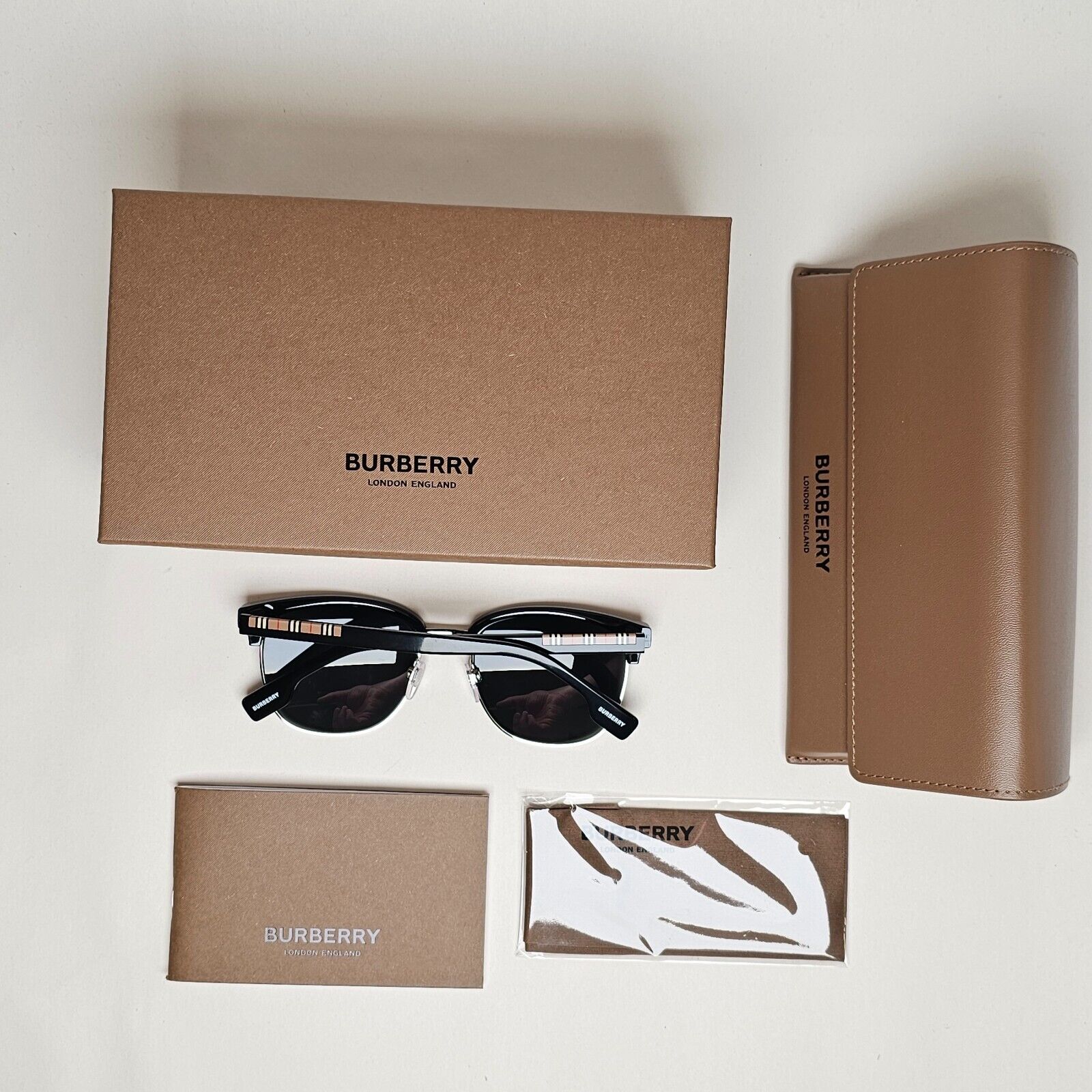 Burberry Sunglasses Aubrey Black Silver Grey Square BE 4317 3001/87 55mm