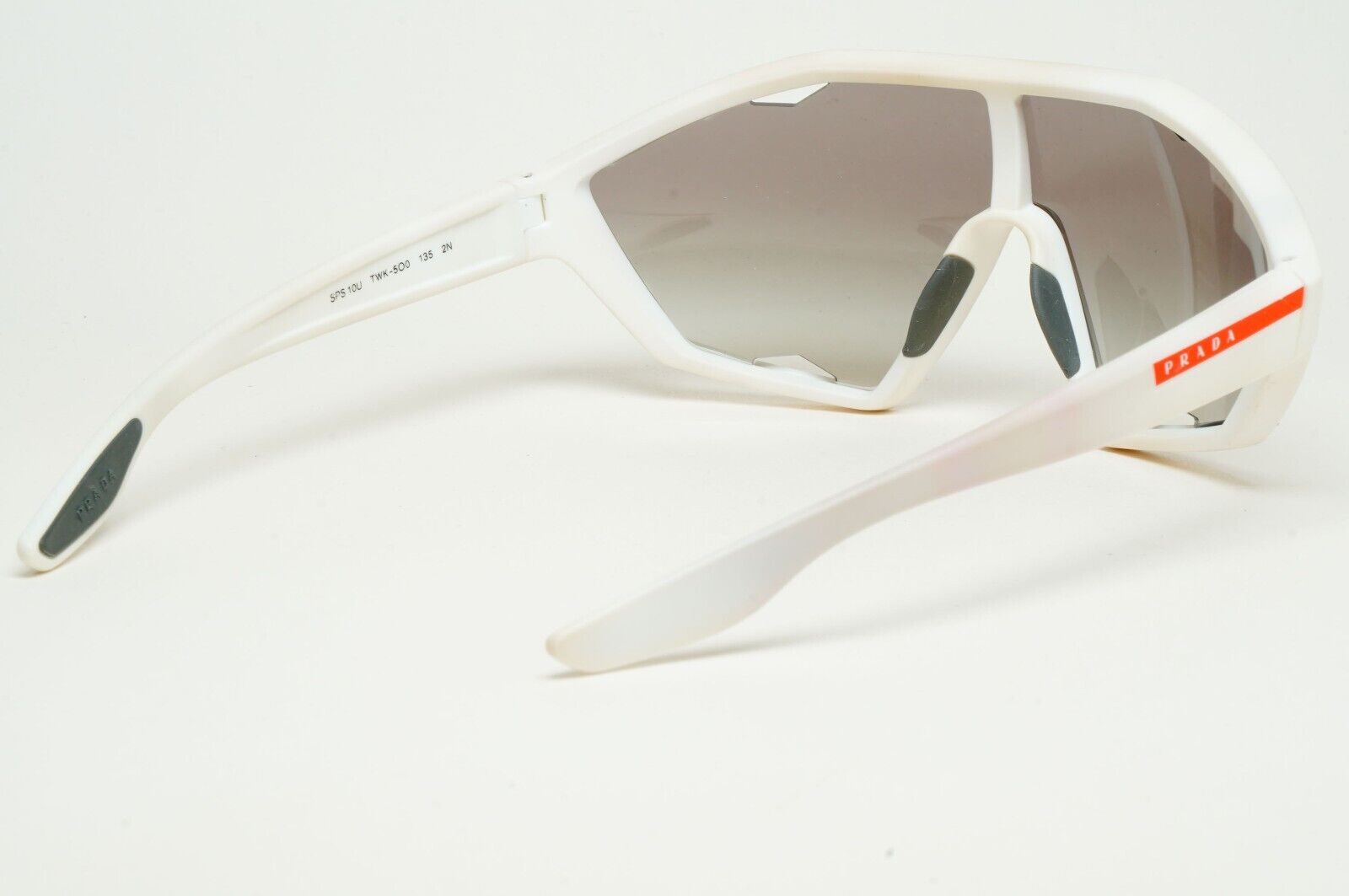 Prada Sunglasses White Grey Shield Visor PS10US SPS 10U TWK-5O0 231124