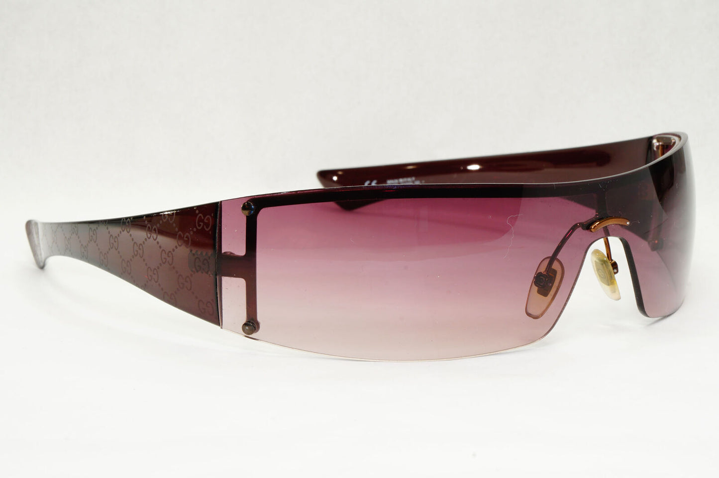 Gucci Monogram Sunglasses 2006 Vintage Shield Unisex Brown GG 1824 RHA94 191223