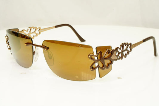 Cazal Sunglasses Vintage Brown Gold Rimless Metal MOD 9045 002 010122