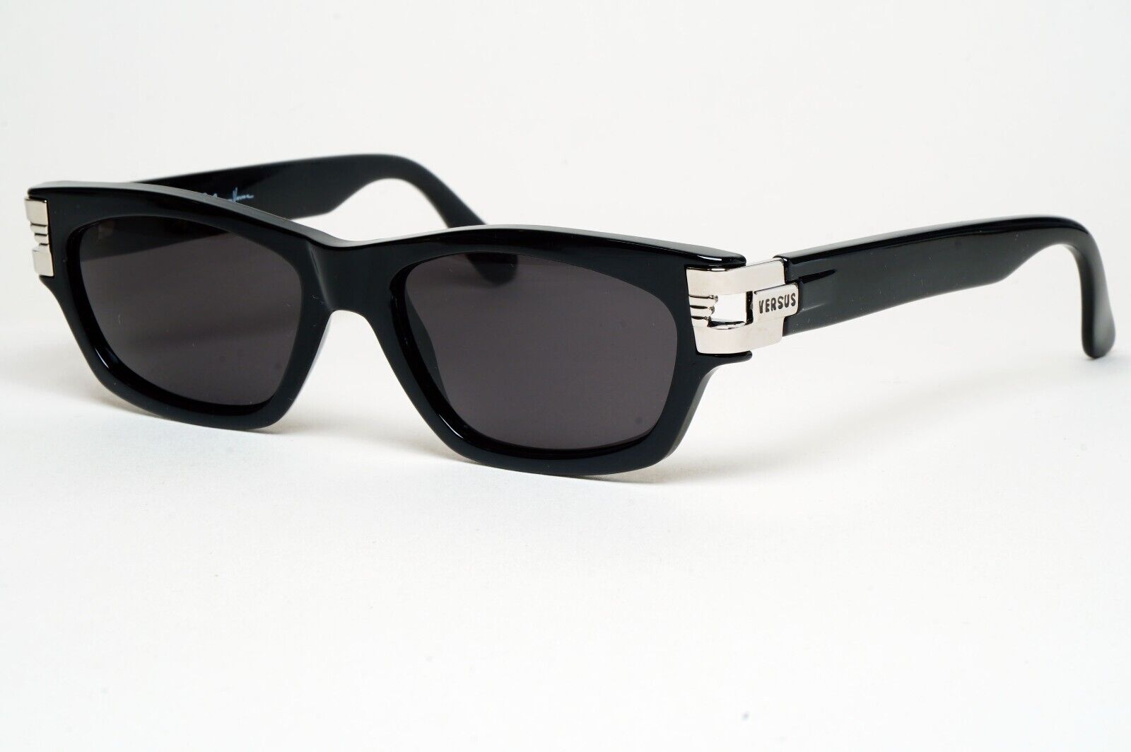 Versus Sunglasses 1996 by Gianni Versace Vintage Black Silver MOD E29 COL 852