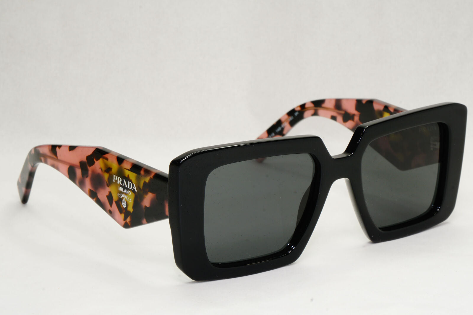 Prada Sunglasses Symbole Oversized Black Pink Tortoise PR23YS SPR 23Y 1AB-5S0