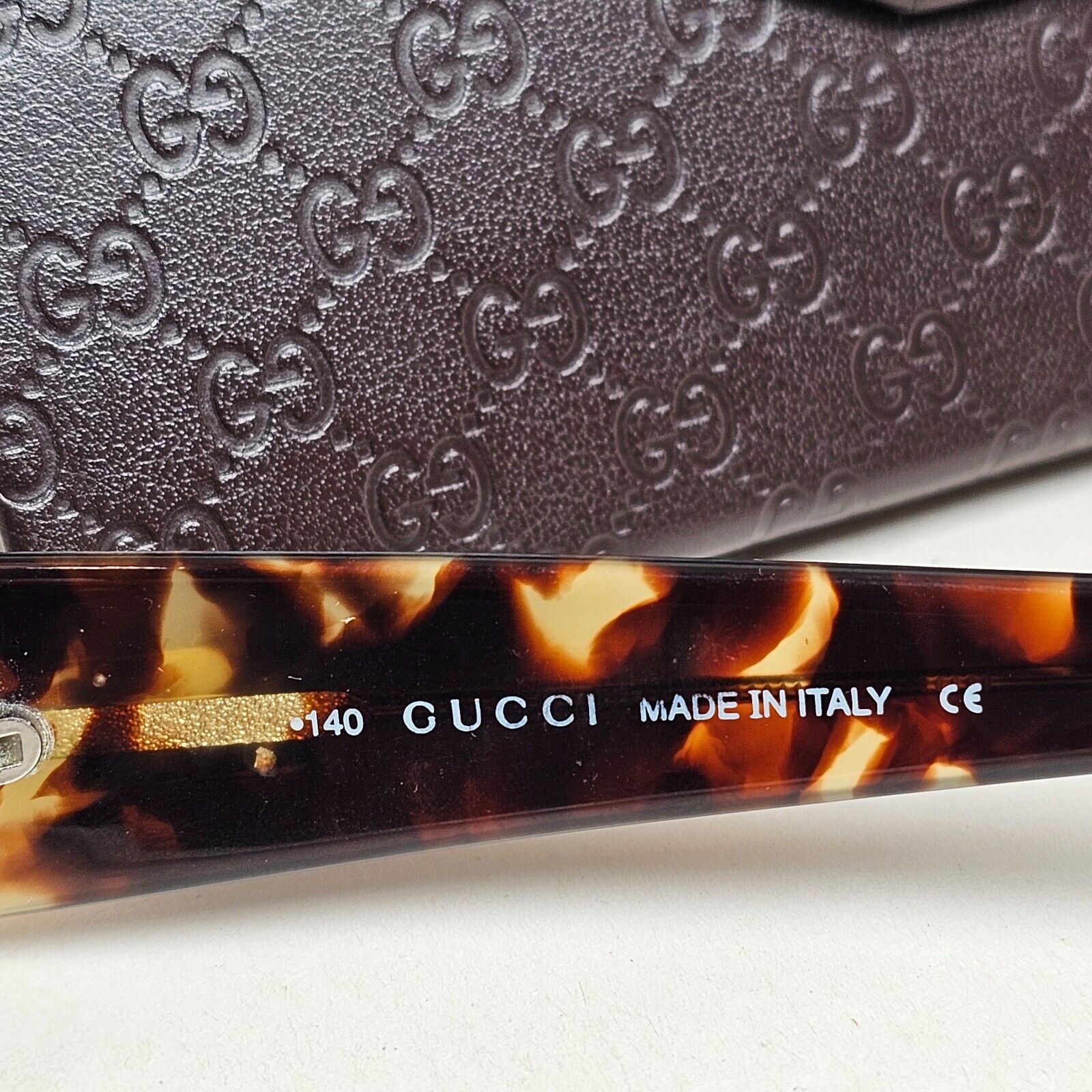 Gucci Sunglasses 1998 Vintage Brown Tortoise Rectangle GG 2450/S 4TM 52mm 120125
