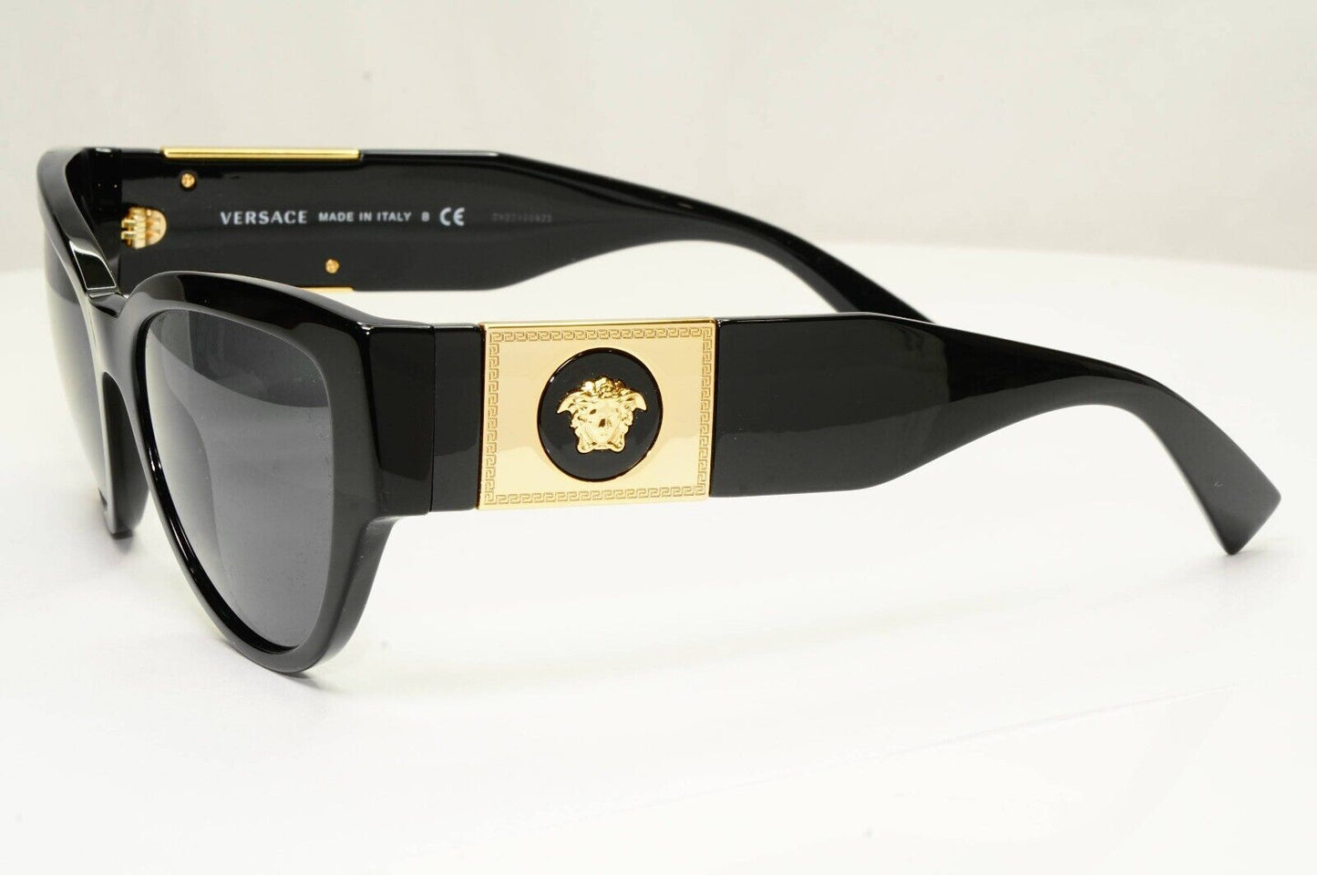 Versace Sunglasses Black Gold Medusa Glossy Square MOD VE4398 GB1/87