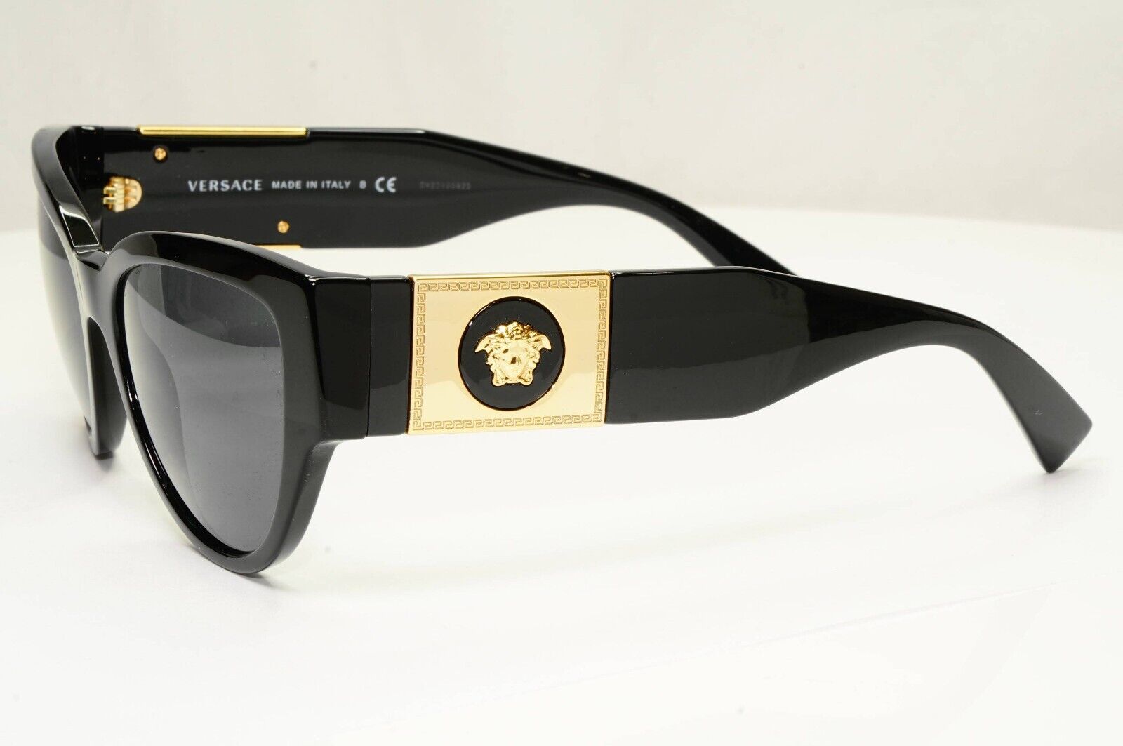 Versace Sunglasses Black Gold Medusa Glossy Square MOD VE4398 GB1/87