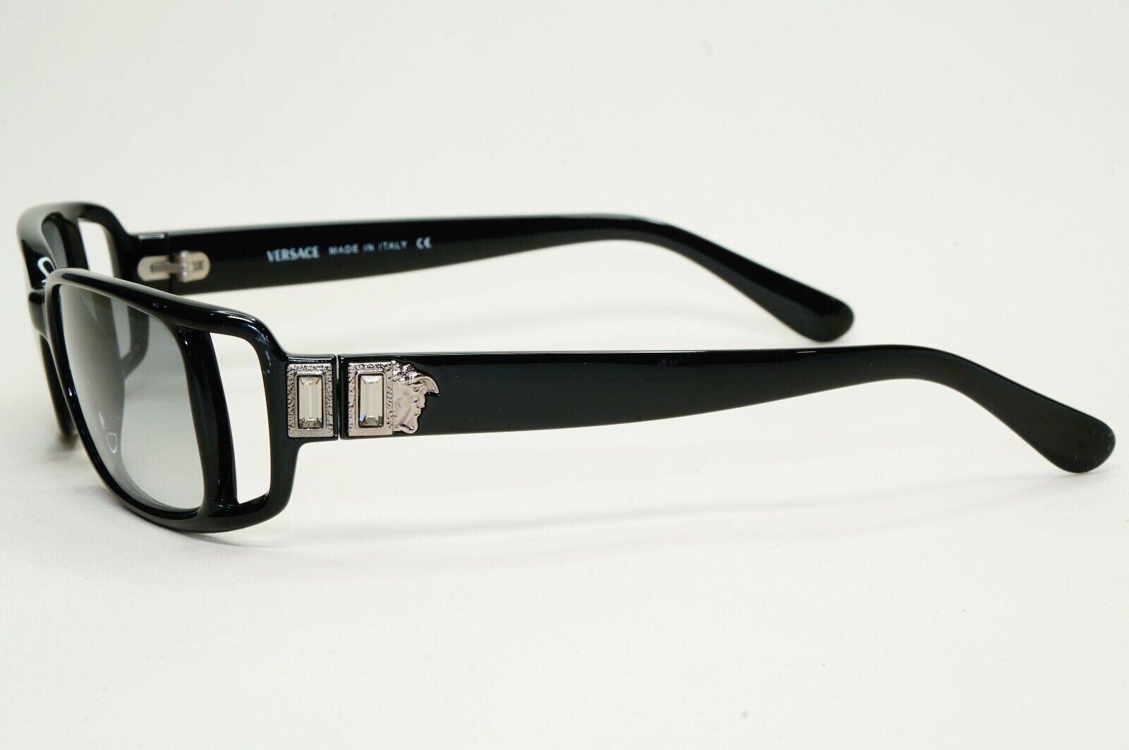Versace Sunglasses 1998 Vintage Black Square Unisex MOD 554-H 852/482 050824