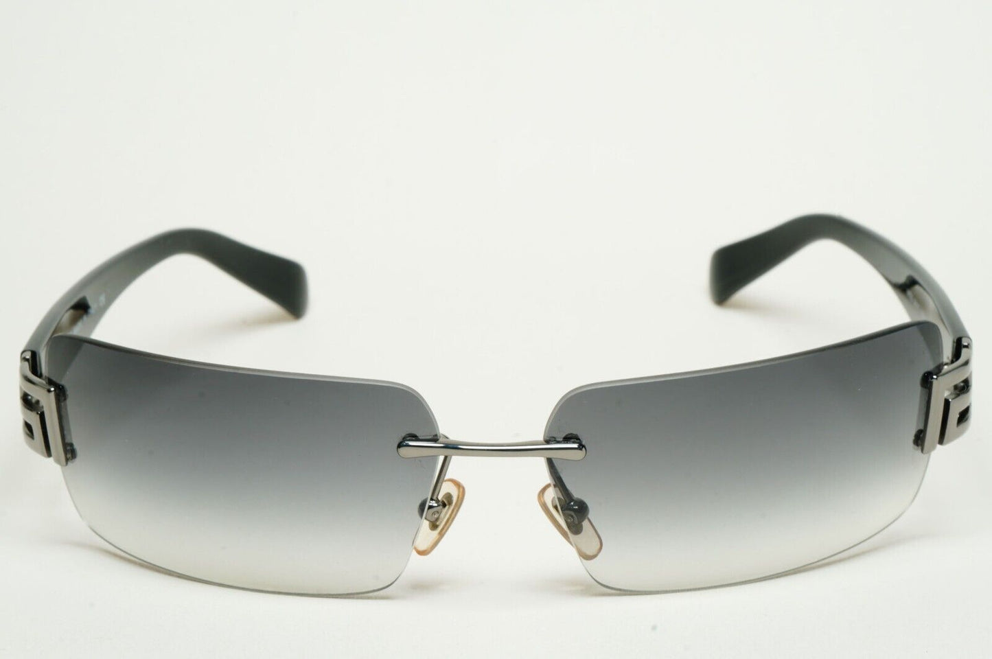 Versace Sunglasses 2004 Vintage Rimless Black Grey MOD 2017 1001/8G 120125