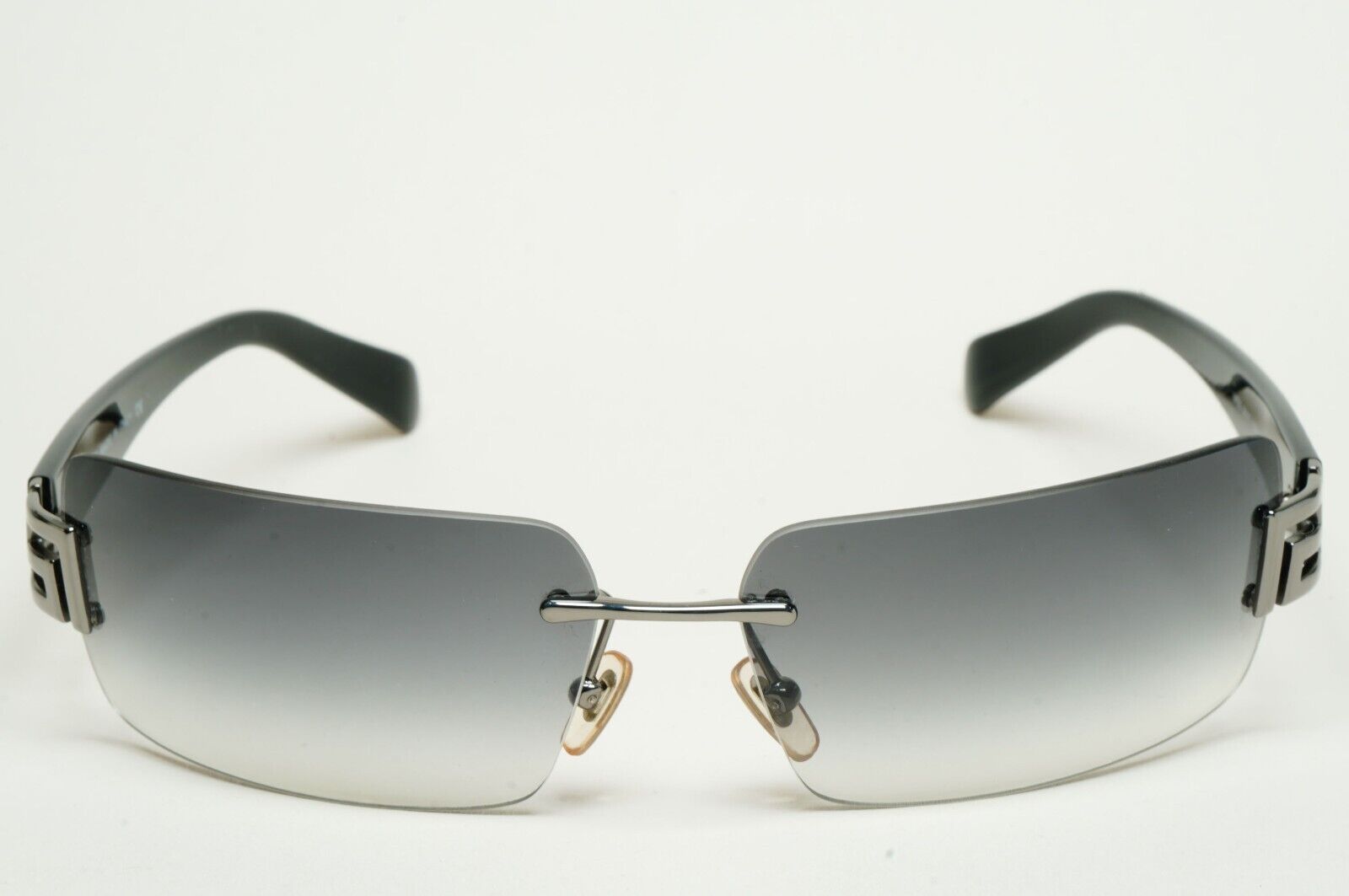 Versace Sunglasses 2004 Vintage Rimless Black Grey MOD 2017 1001/8G 120125