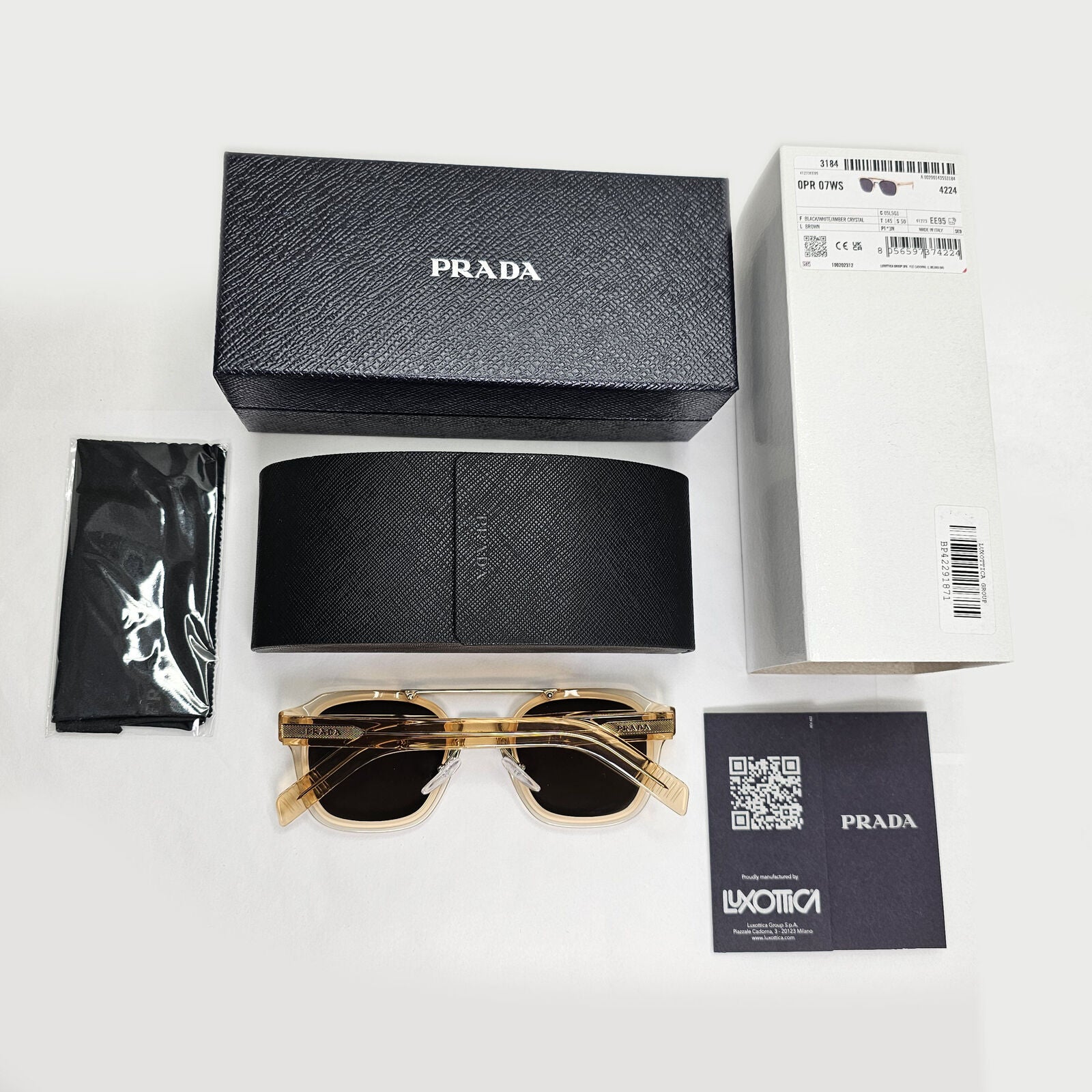 Prada Sunglasses Honey Transparent Caramel Naviator PR07WS SPR 07W 05L-5G1 50mm