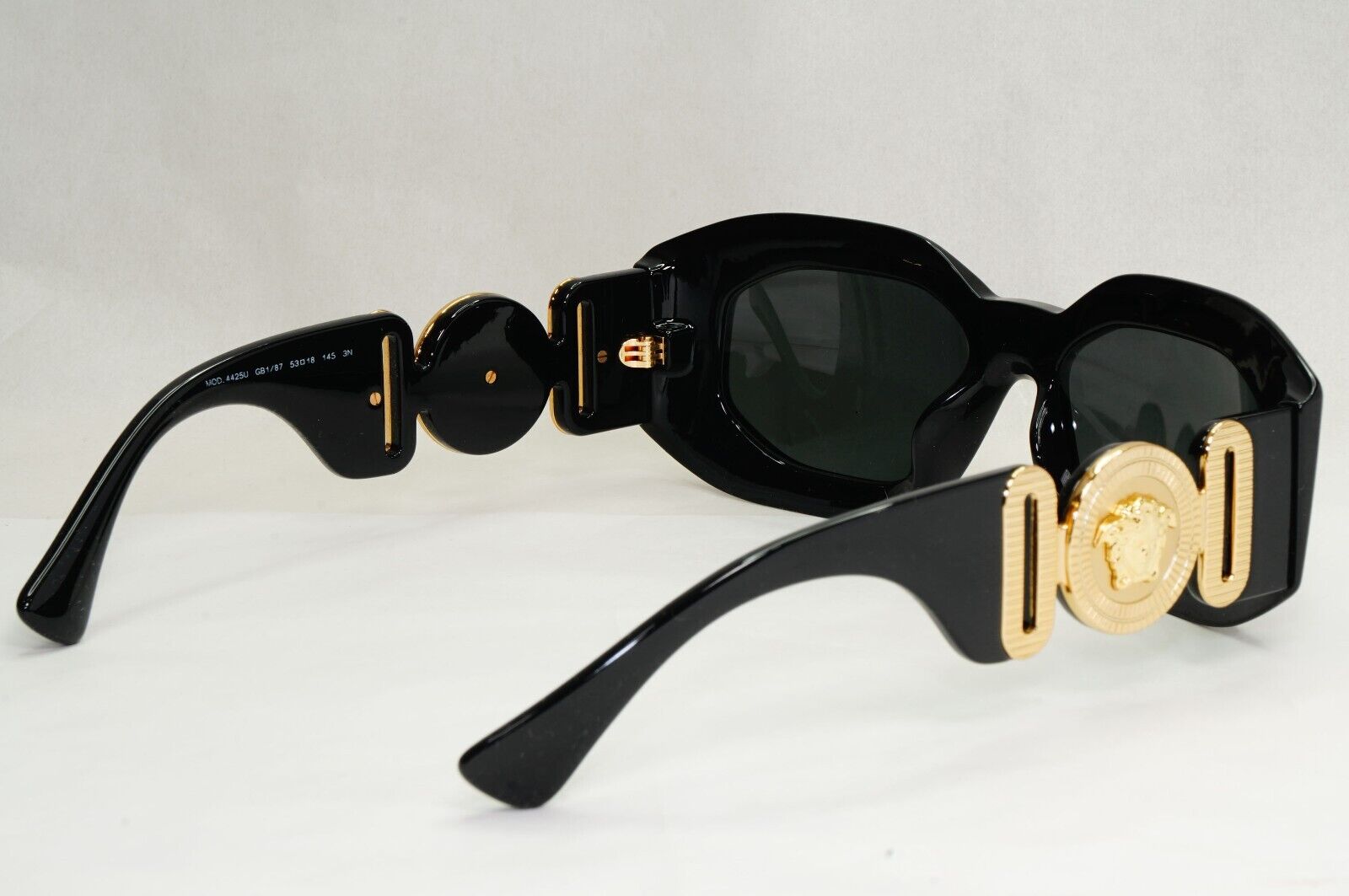 Versace Sunglasses Black Gold Medusa Heavy Large Biggie MOD VE 4425U GB1/87