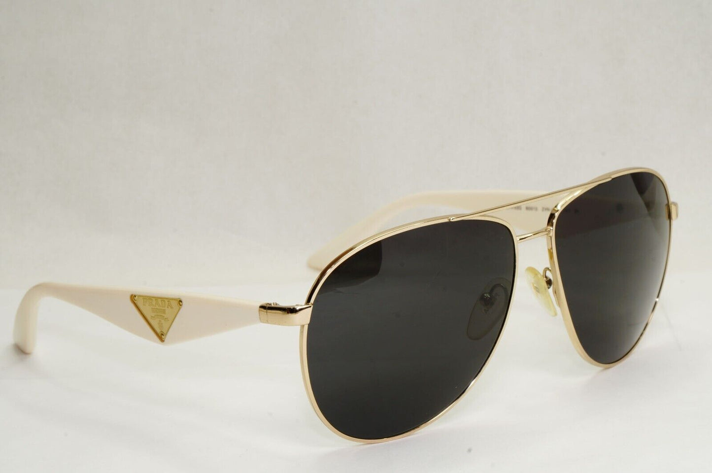 Prada Sunglasses Triangle Black Gold White Pilot PR53QS SPR 53Q ZVN-0A6 180324