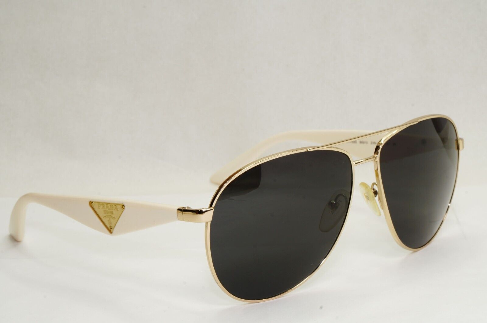 Prada Sunglasses Triangle Black Gold White Pilot PR53QS SPR 53Q ZVN-0A6 180324