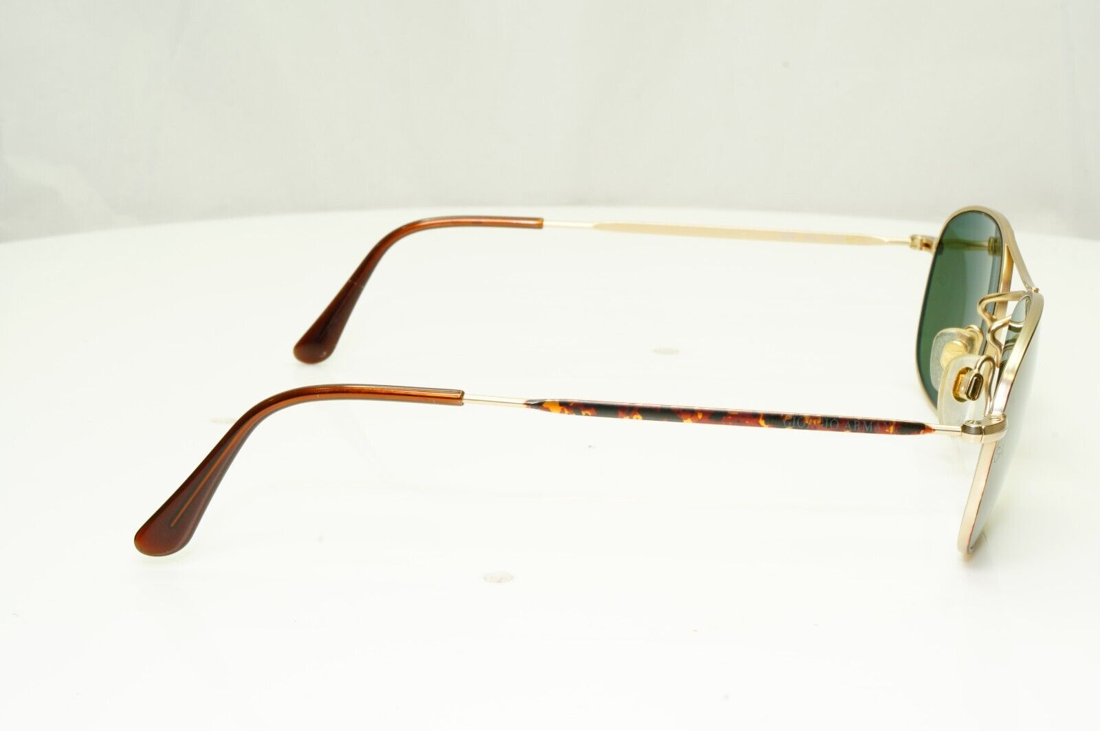 Giorgio Armani 1997 Vintage Sunglasses Gold Green Tortoise Brown Pilot 635 833