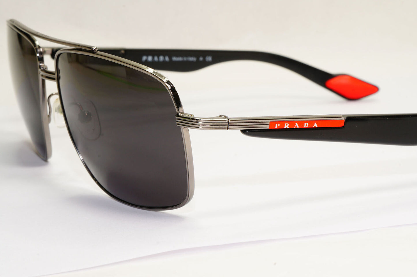 Prada Sunglasses 2011 Vintage Pilot Black Silver PS51MS SPS 51M 5AV-3M1 190224