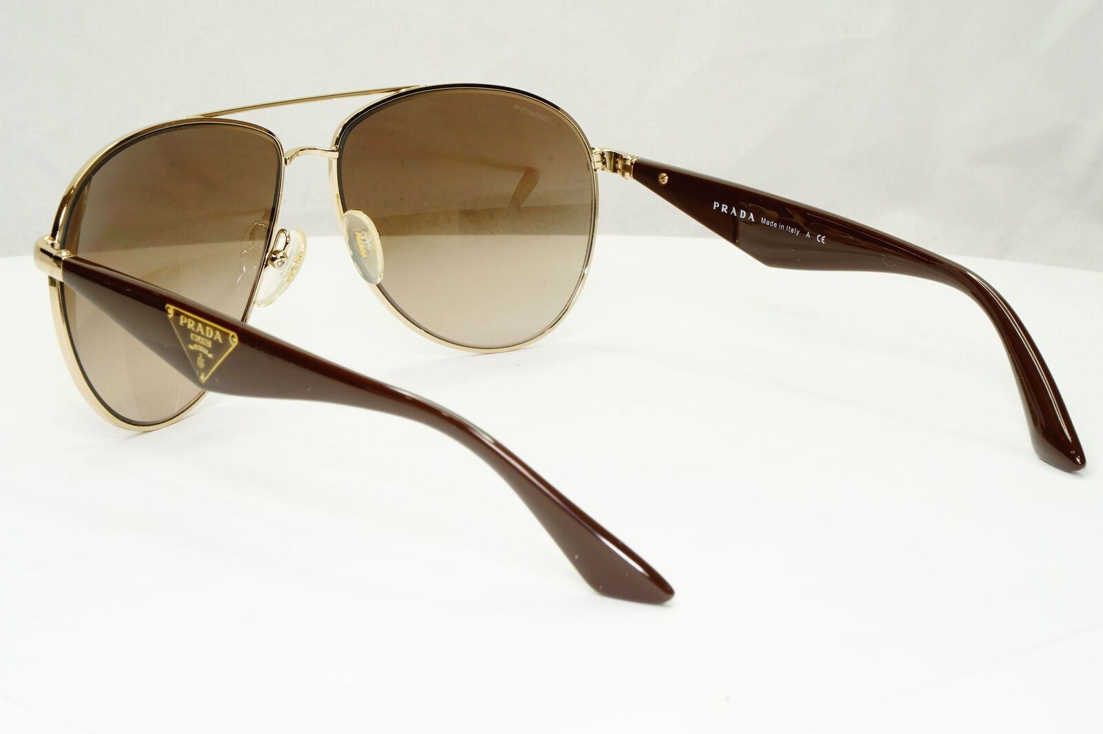 Prada Sunglasses Triangle Logo Pilot Gold Brown Gradient PR53QS SPR 53Q ZVN-1X1