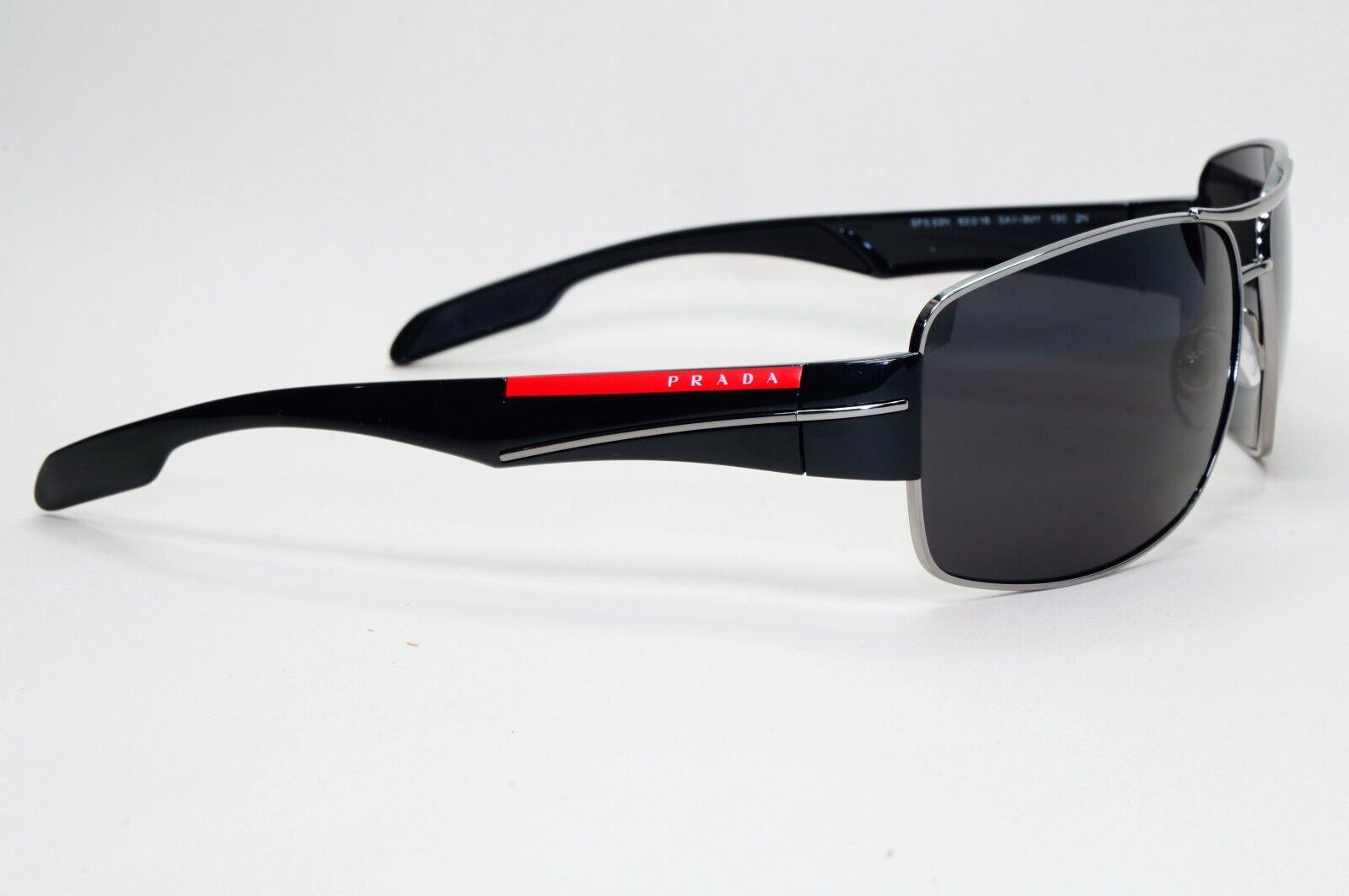 Prada Sunglasses Black Wrap Navigator Square PS53NS SPS 53N 5AV-3M1 65mm 210924