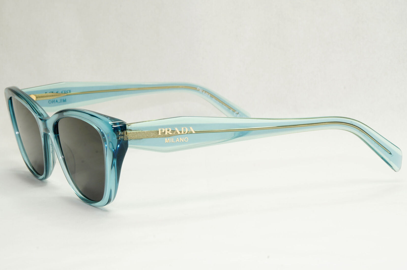 Prada Sunglasses Turquoise Transparent Black Square PR19WV VPR 19W 16J-1O1 51mm