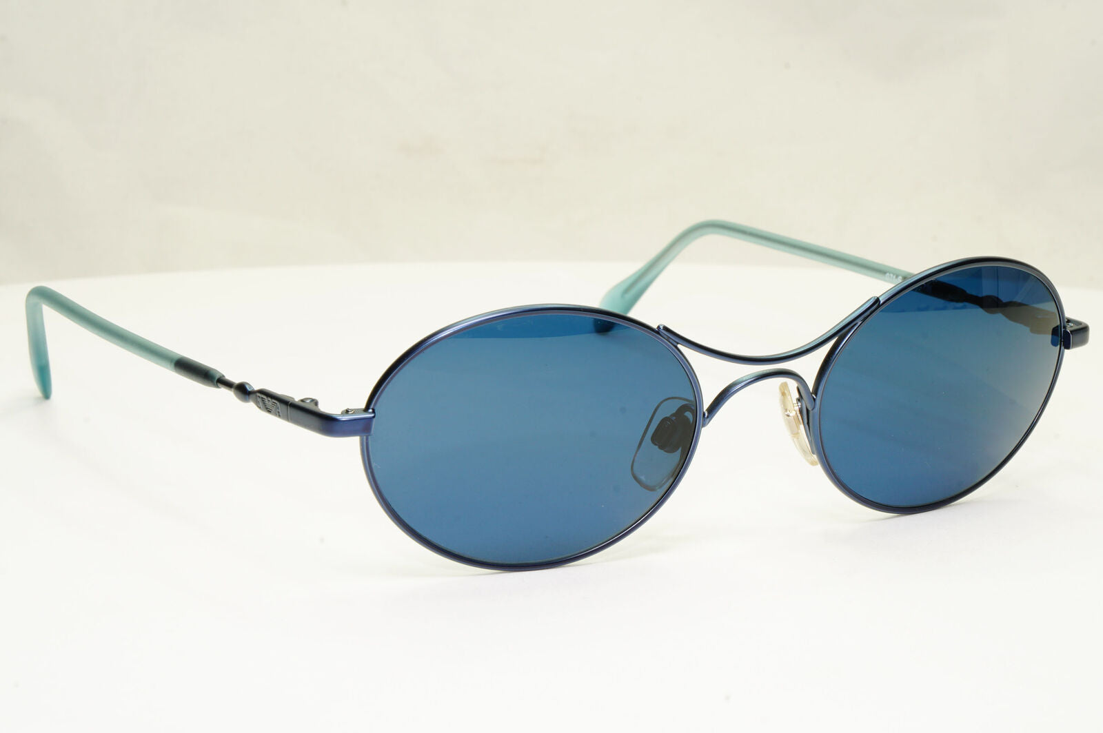 Emporio Armani 1997 Vintage Sunglasses Mens Womens Oval Blue Eagle 071-S 1046