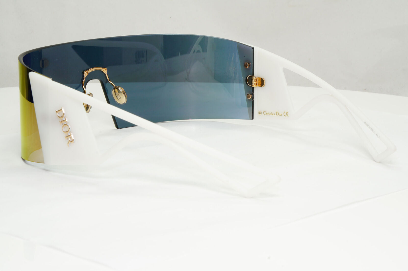 Dior Kaleidiorscopic Sunglasses Shield Visor Mirror White Pink Gold 35J0J