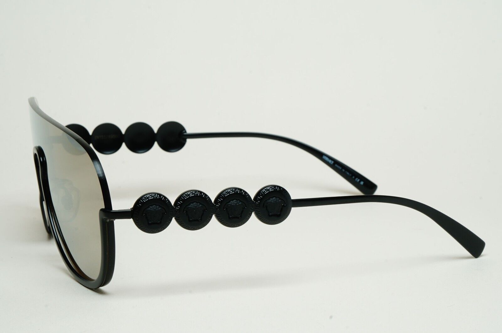 Versace Sunglasses Black Gold Mirror Shield Medusa MOD VE 2215 1261/5A