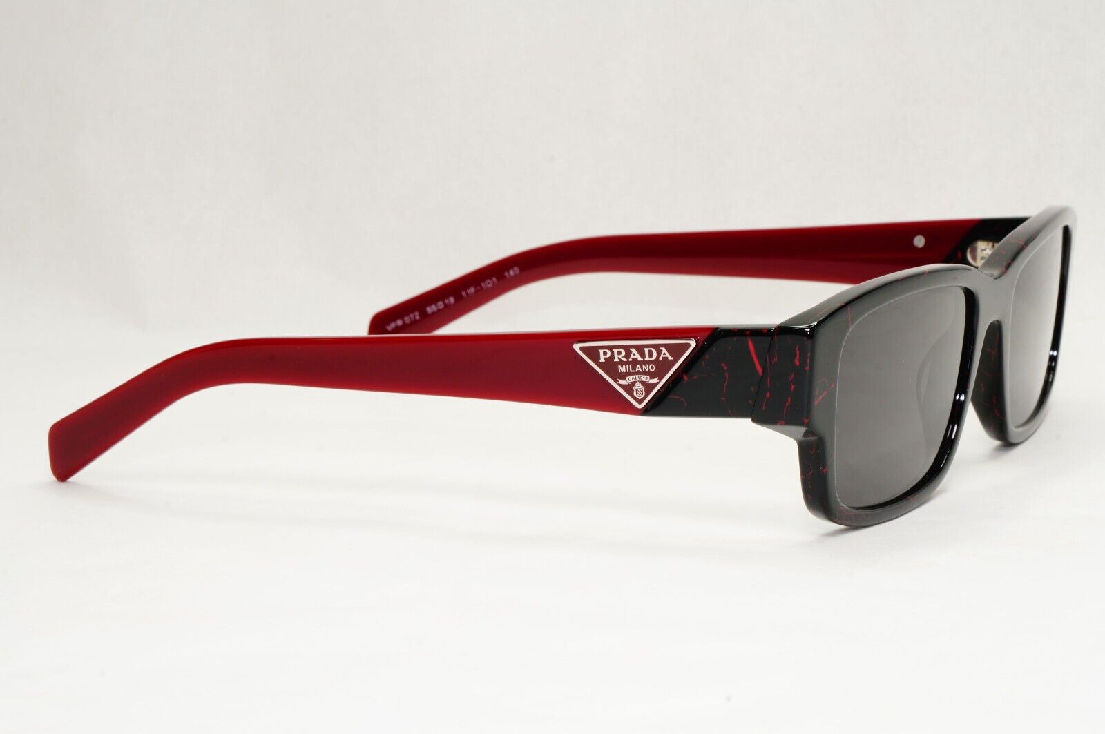 Prada Sunglasses Triangle Symbole Red Black Marble PR07ZV VPR 07Z 11F-1O1 55mm