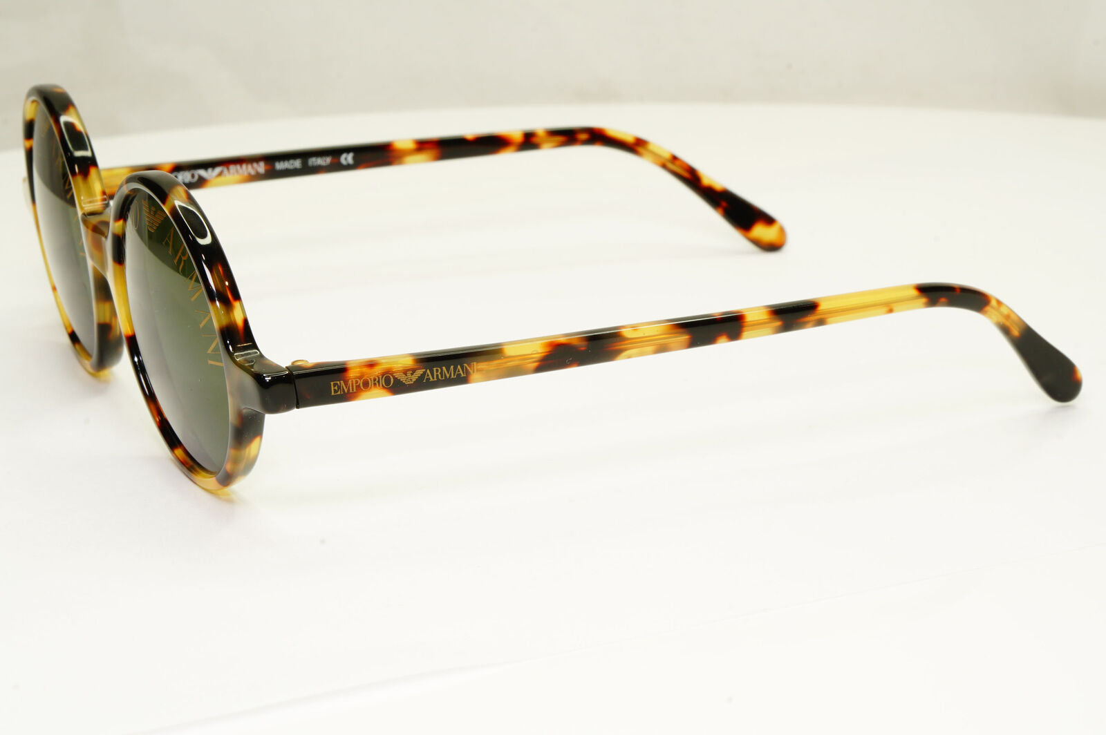 Emporio Armani 1997 Vintage Sunglasses Round Lens Logo Print Brown 523-S 053