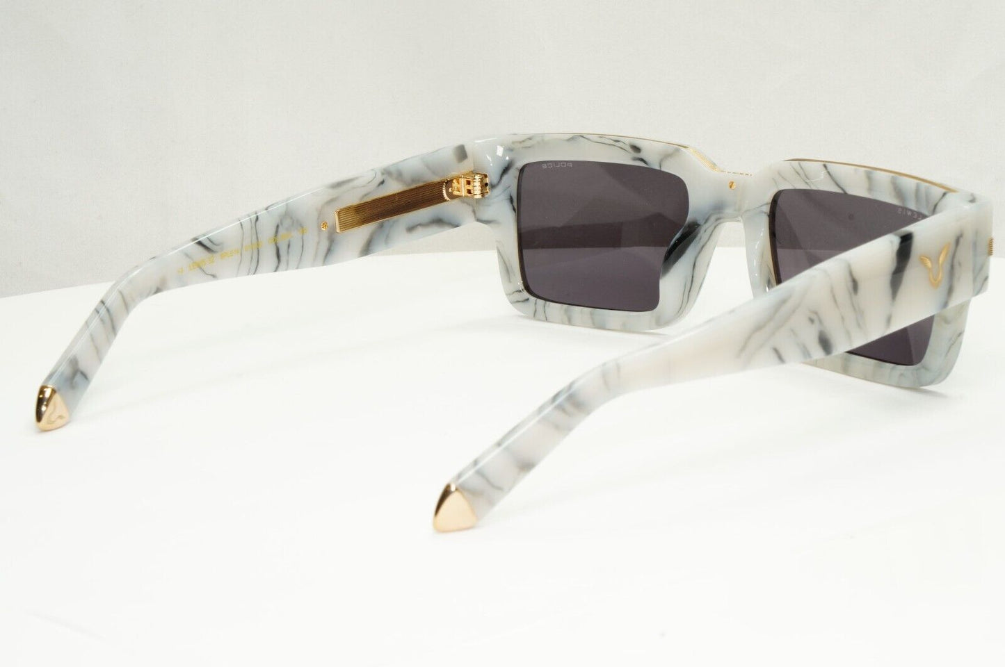 Police Lewis Hamilton F1 Sunglasses Grey Marble Square Gold SPL E14 COL 09YL