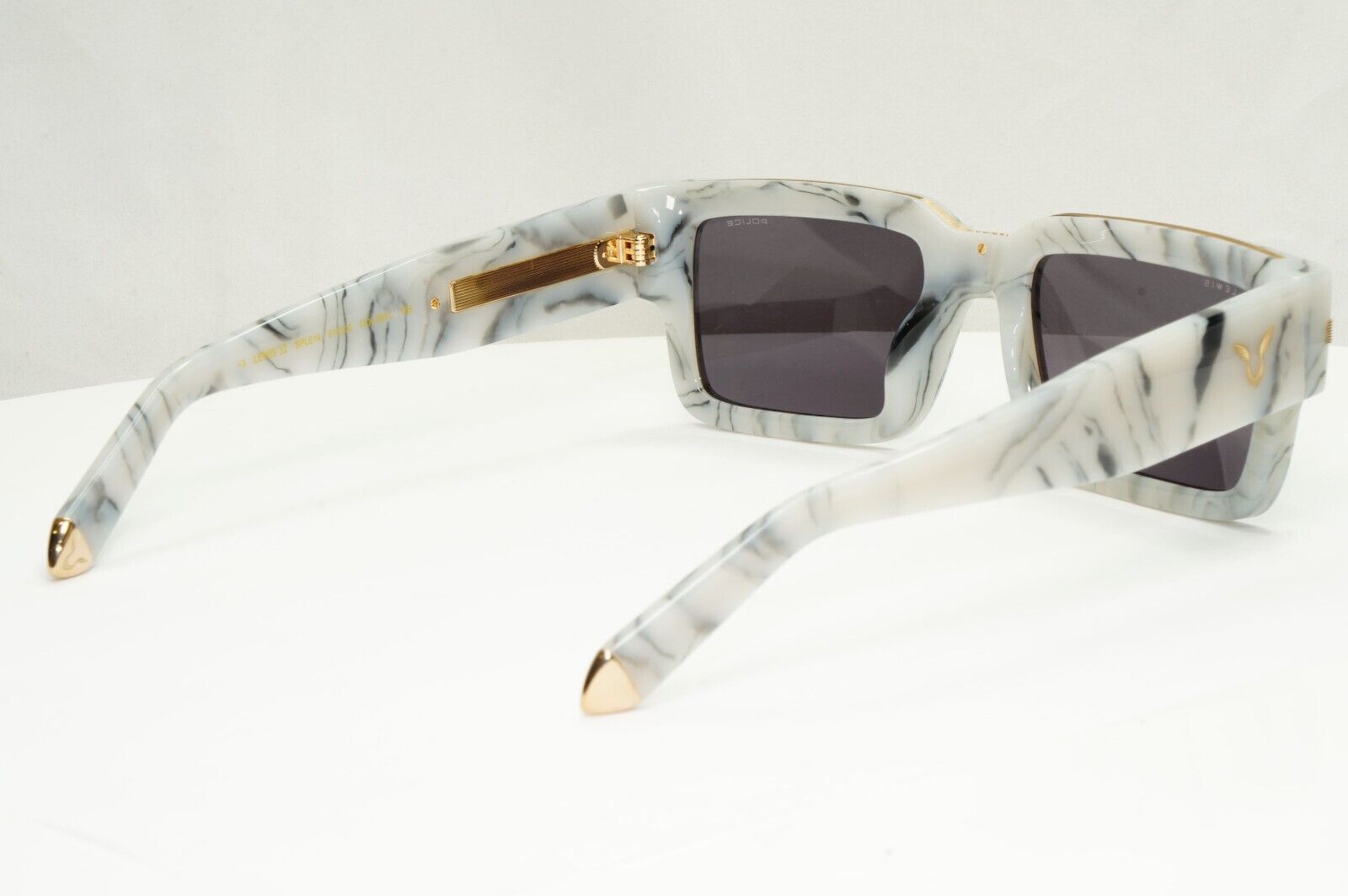 Police Lewis Hamilton F1 Sunglasses Grey Marble Square Gold SPL E14 COL 09YL