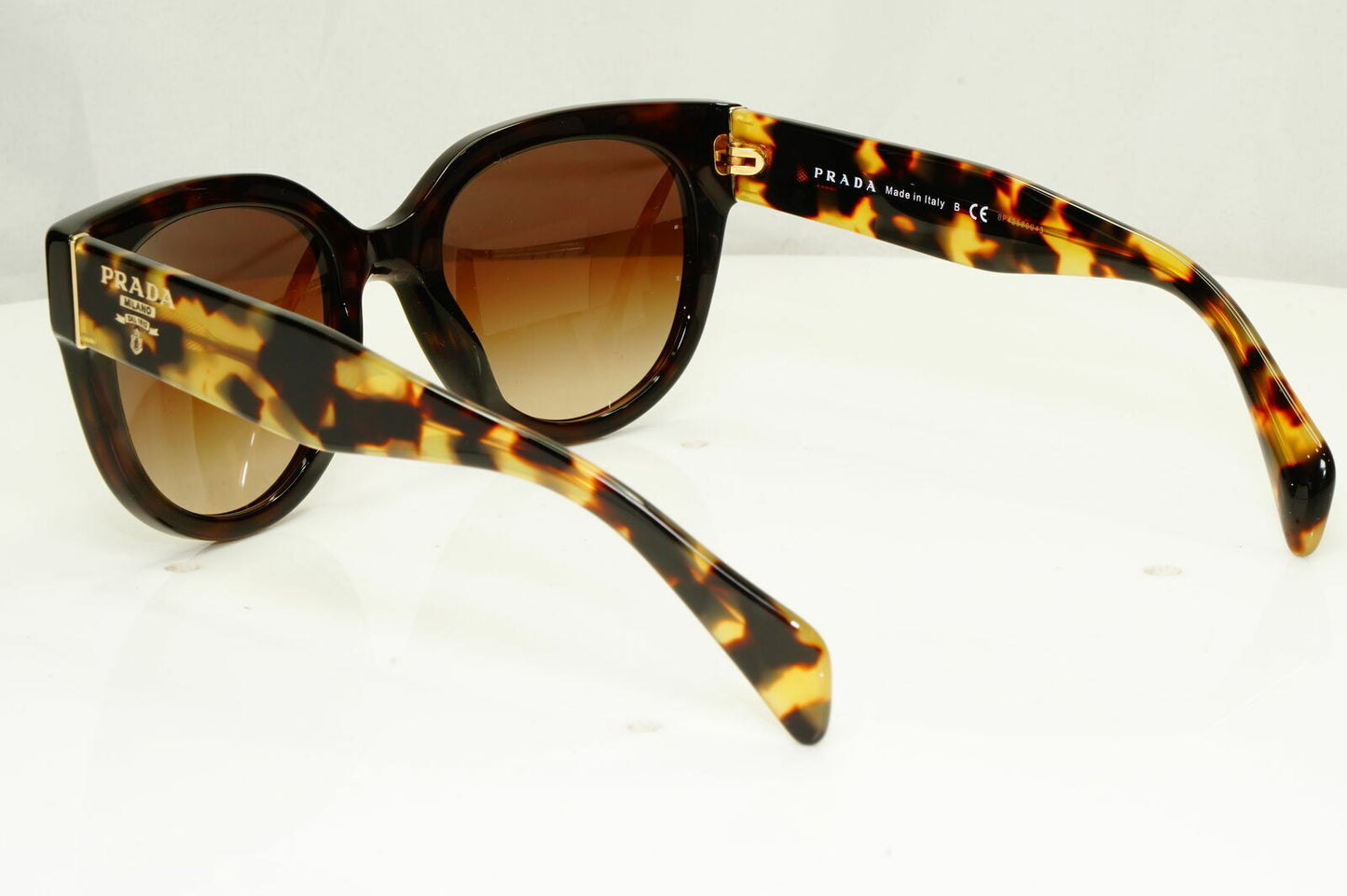Prada Brown Tortoise Shell Sunglasses Womens Square Large SPR 17O Swing 2AU-6S1