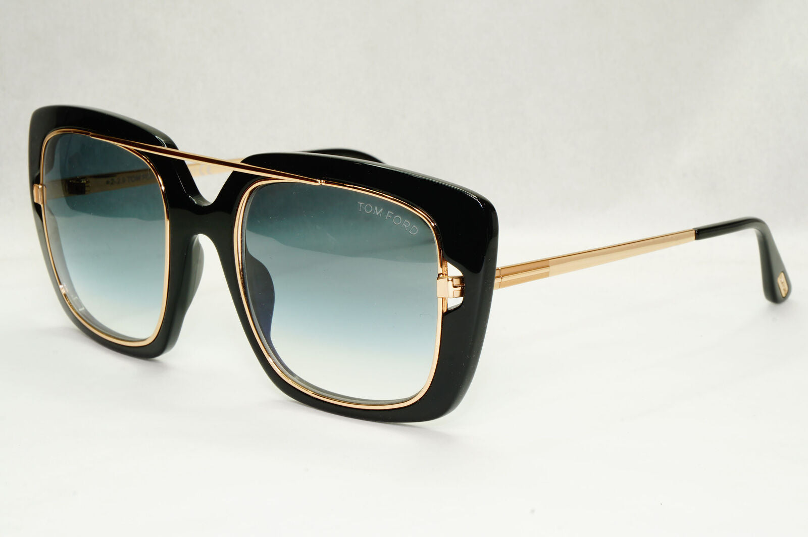 Tom Ford Sunglasses Marissa-02 Black Gold Blue Gradient Square FT0619 TF619 01B