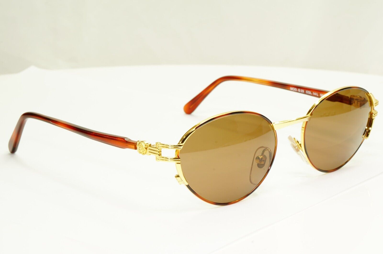 Gianni Versace 1995 Vintage Sunglasses Gold Medusa Brown MOD G23 COL 14L A