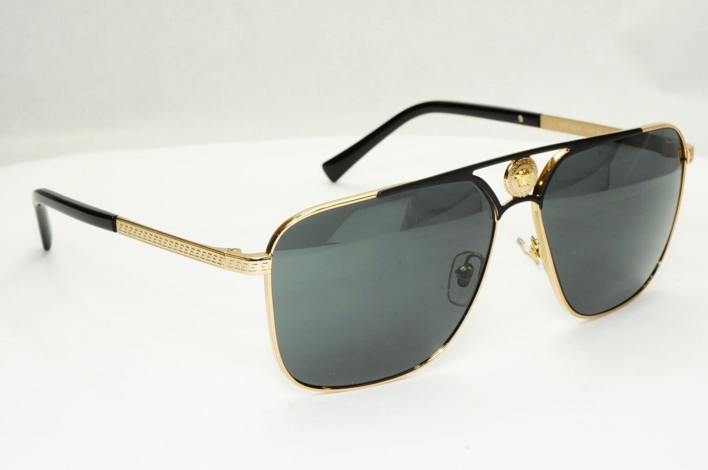 Versace Sunglasses Gold Black Medusa Square Metal MOD 2238 1436/87
