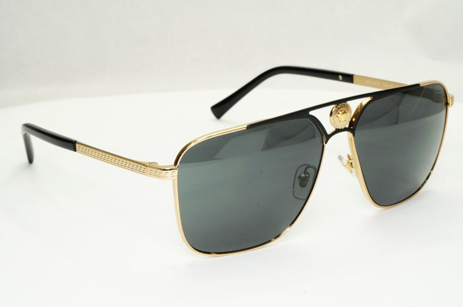 Versace Sunglasses Gold Black Medusa Square Metal MOD 2238 1436/87