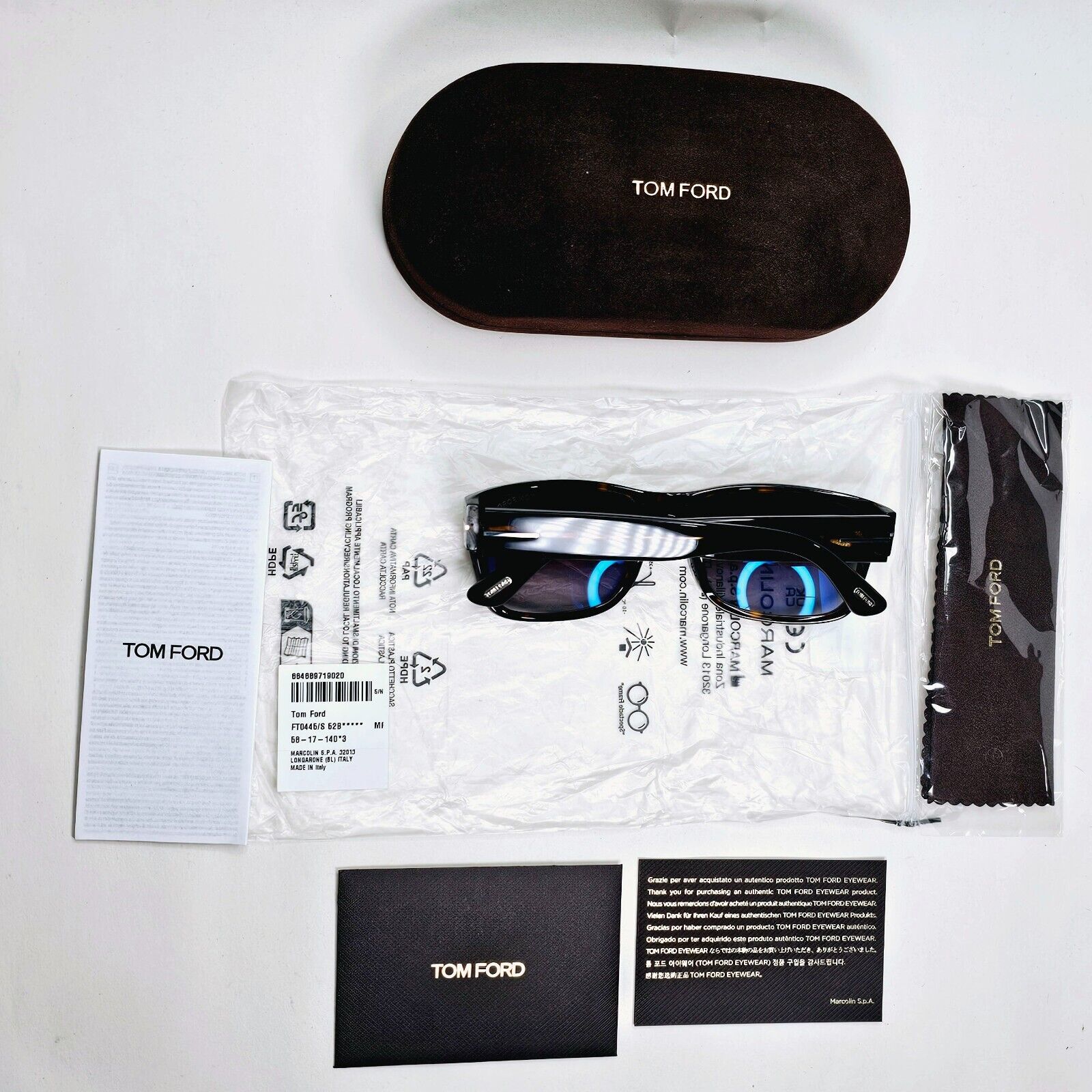 Tom Ford Sunglasses Mason Brown Tortoiseshell Grey Square FT0445 TF 445 52B 58mm