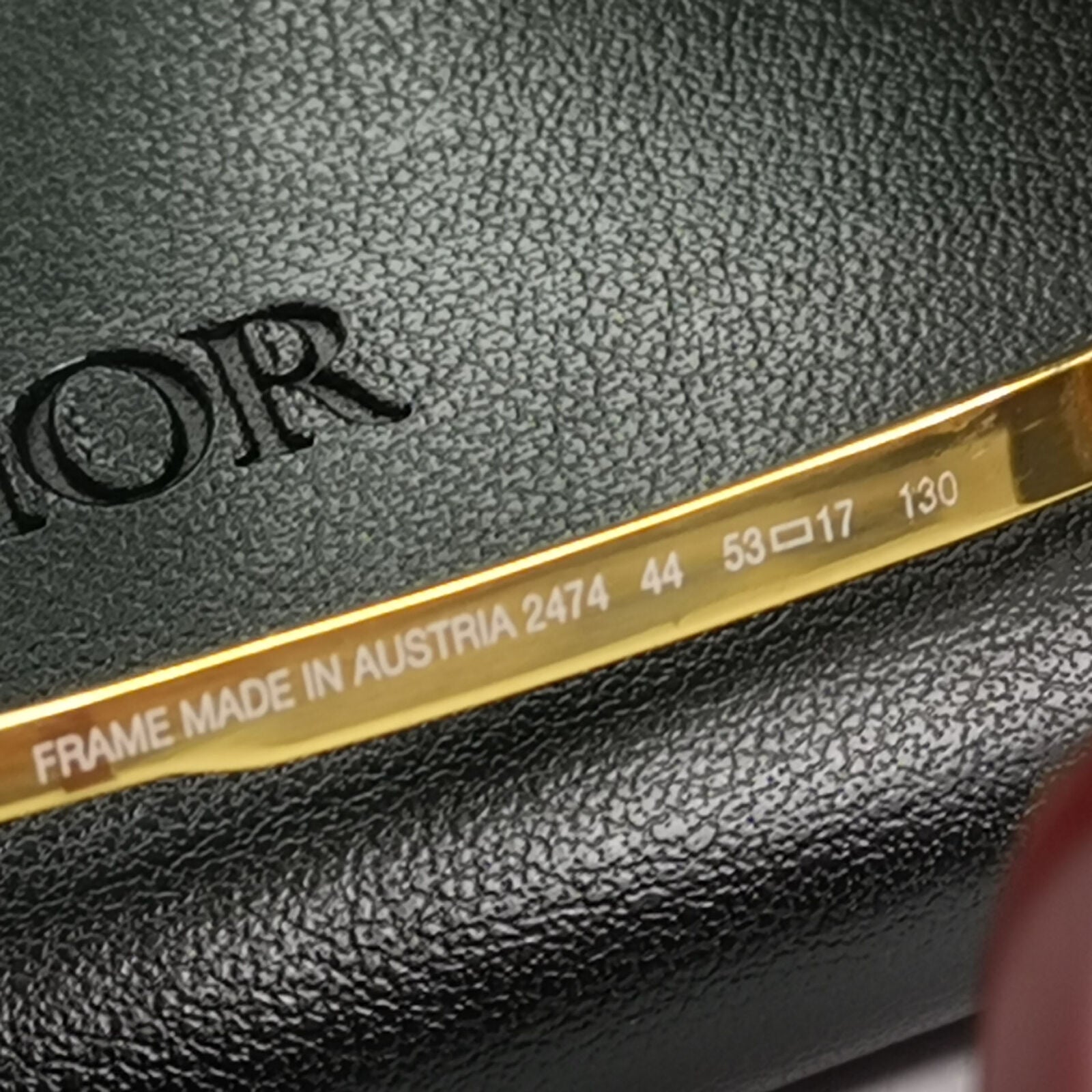 Dior Austria Gold Sunglasses Vintage 1990s Grey Green Metal Square 2474 44