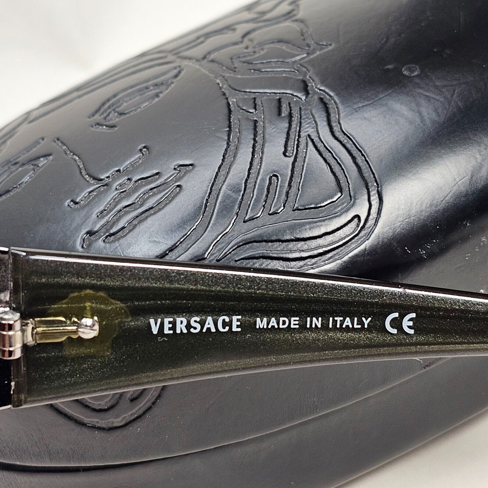 Versace Sunglasses 2004 Vintage Rectangle Wrap Brown Grey MOD 4048 182/11 120824