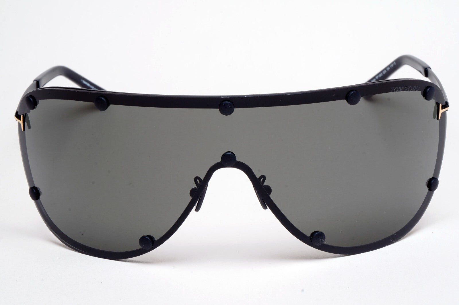 Tom Ford Sunglasses Kyler Black Grey Gold Shield Visor FT1043 TF 1043 02A