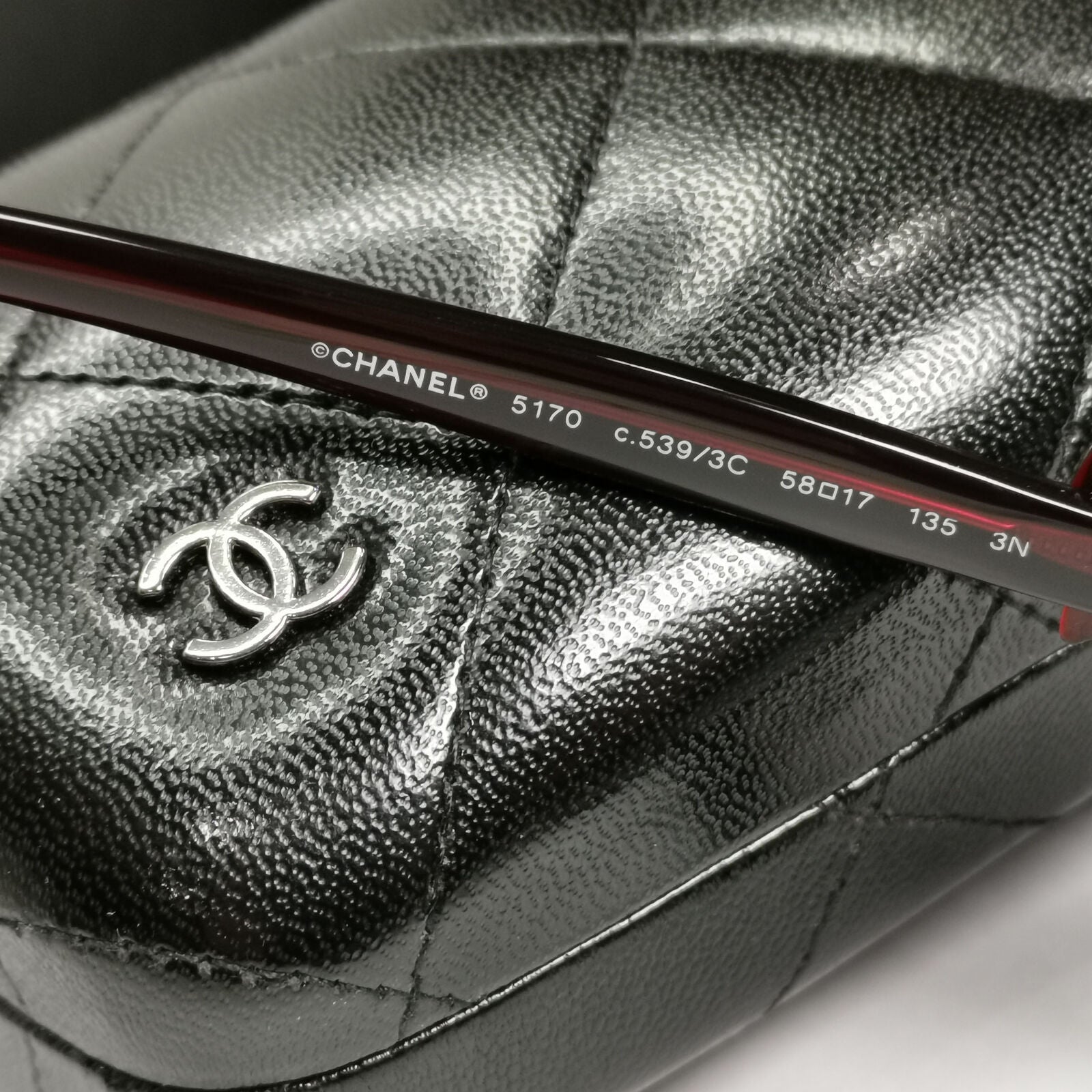 Chanel Bow Sunglasses Burgundy Red Grey Gradient 5170 c.539/3C 290323