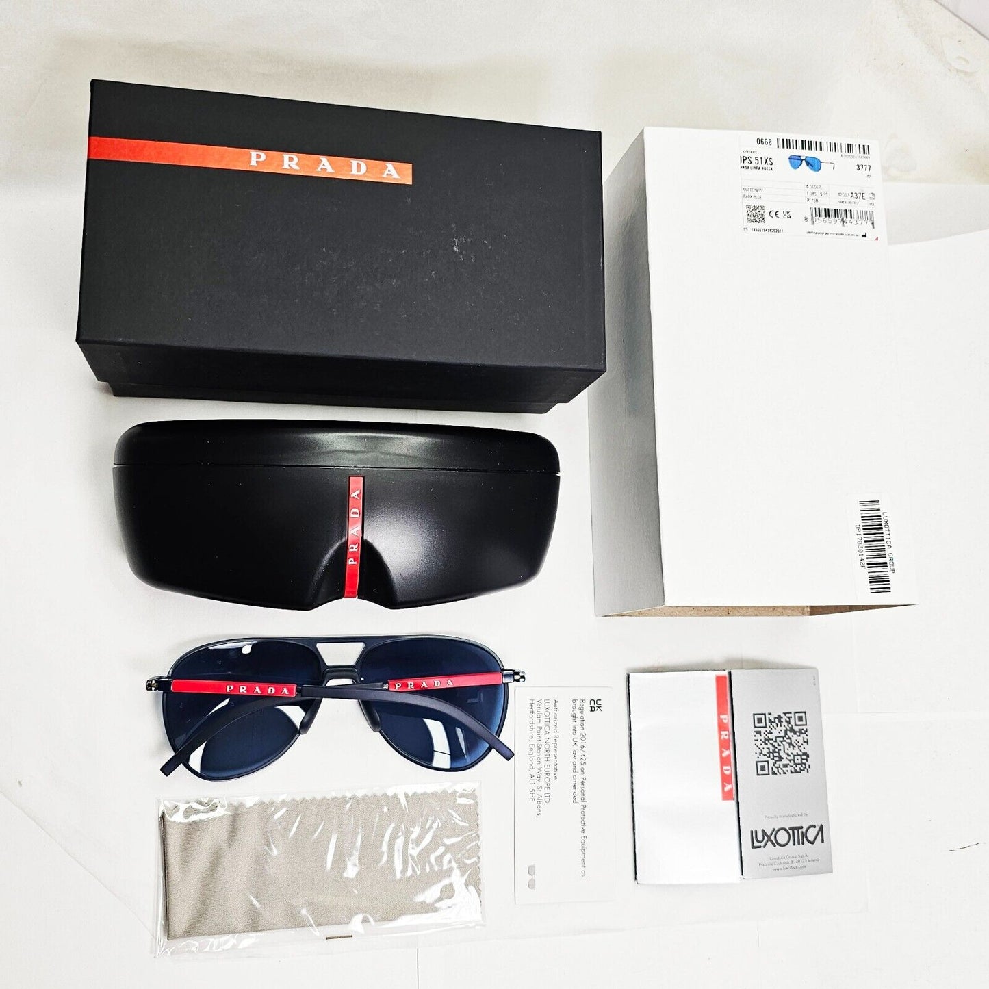 Prada Sunglasses Pilot Blue Navy Matte Metal PS51XS SPS 51X 06S-07L 59mm