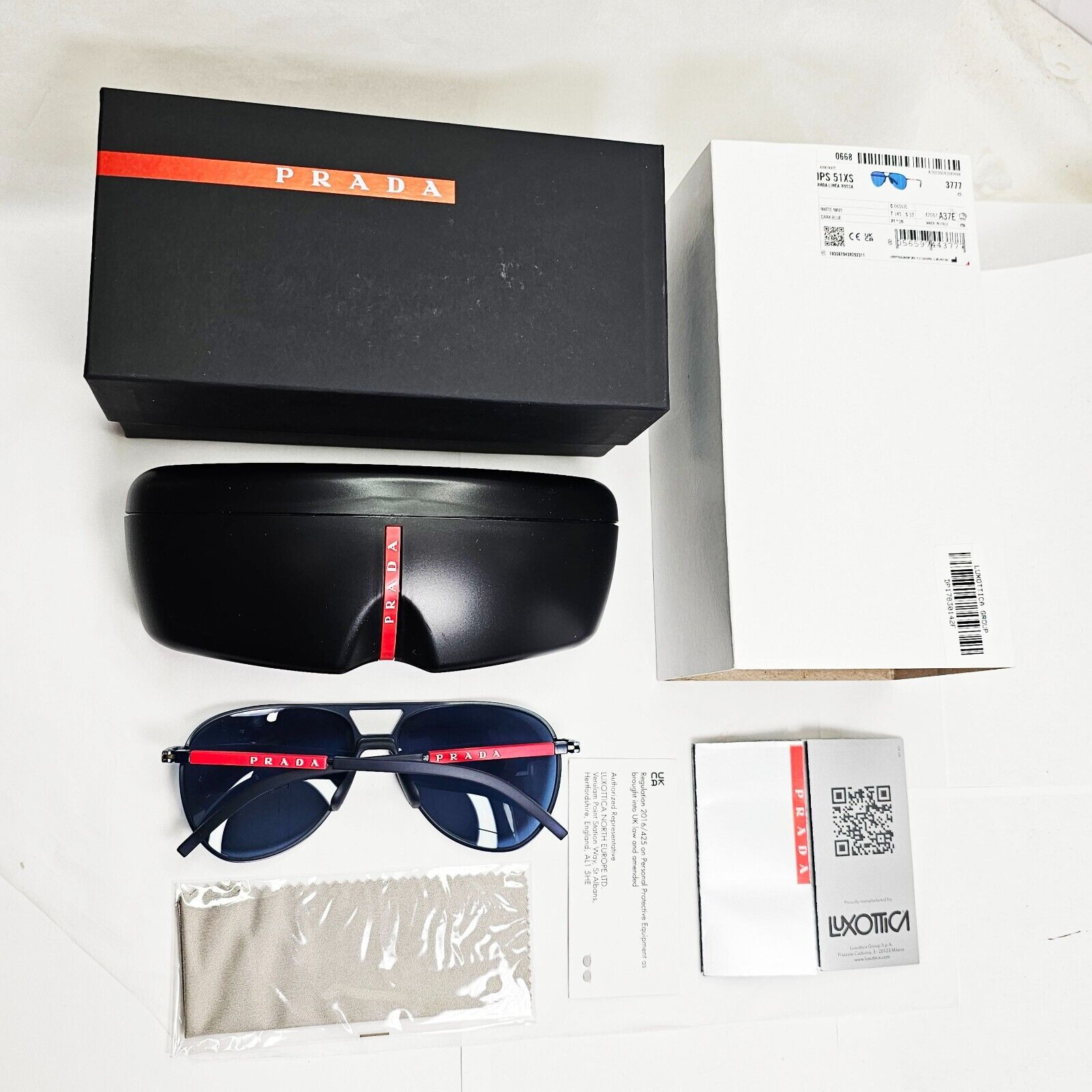 Prada Sunglasses Pilot Blue Navy Matte Metal PS51XS SPS 51X 06S-07L 59mm